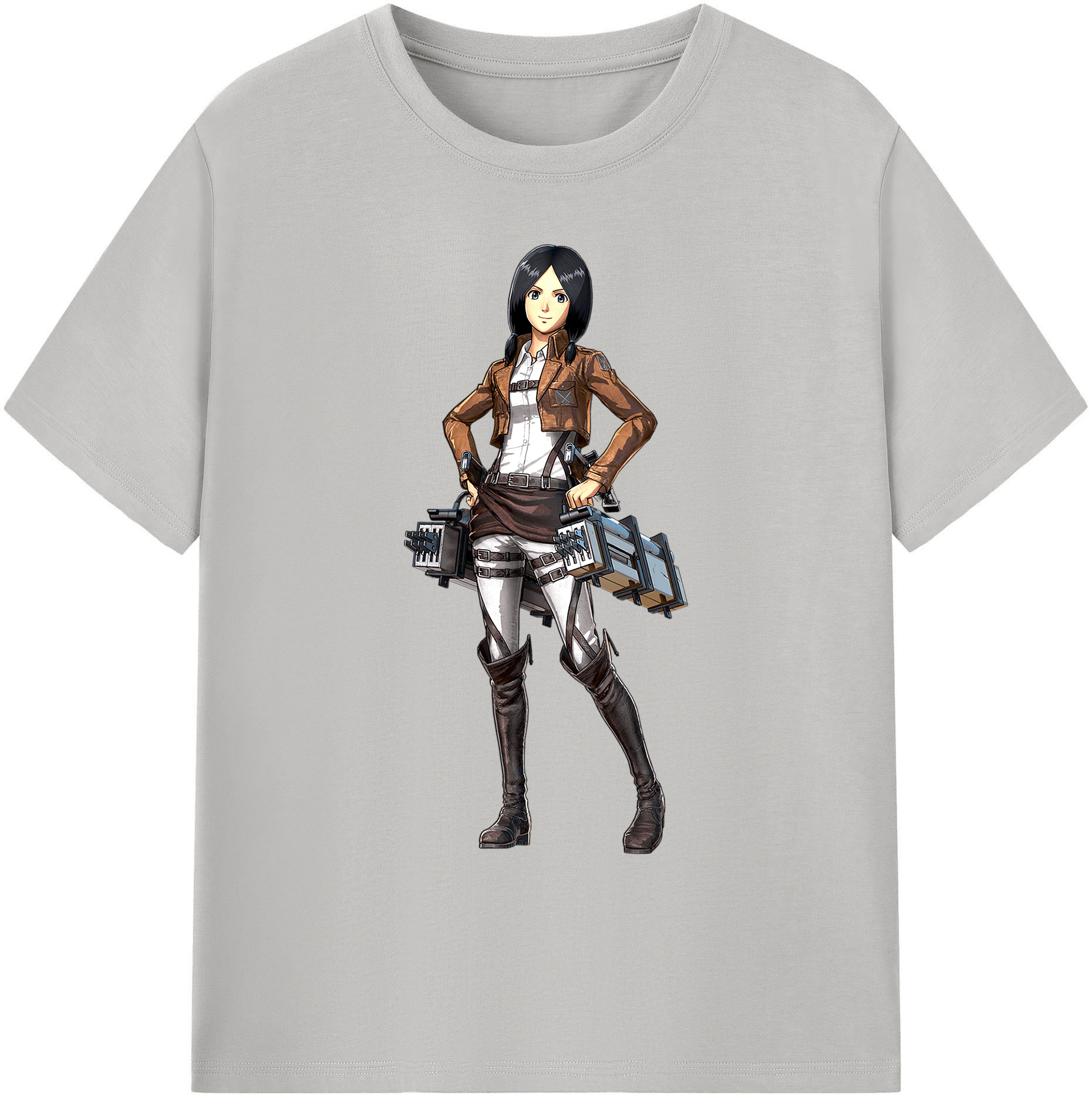 （画像用） 進撃の巨人 ミカサ·アッカーマン Attack on Titan Mikasa Ackerman 綿100％ メンズ半袖Tシャツ｜肌触りやわらか＆通気性
