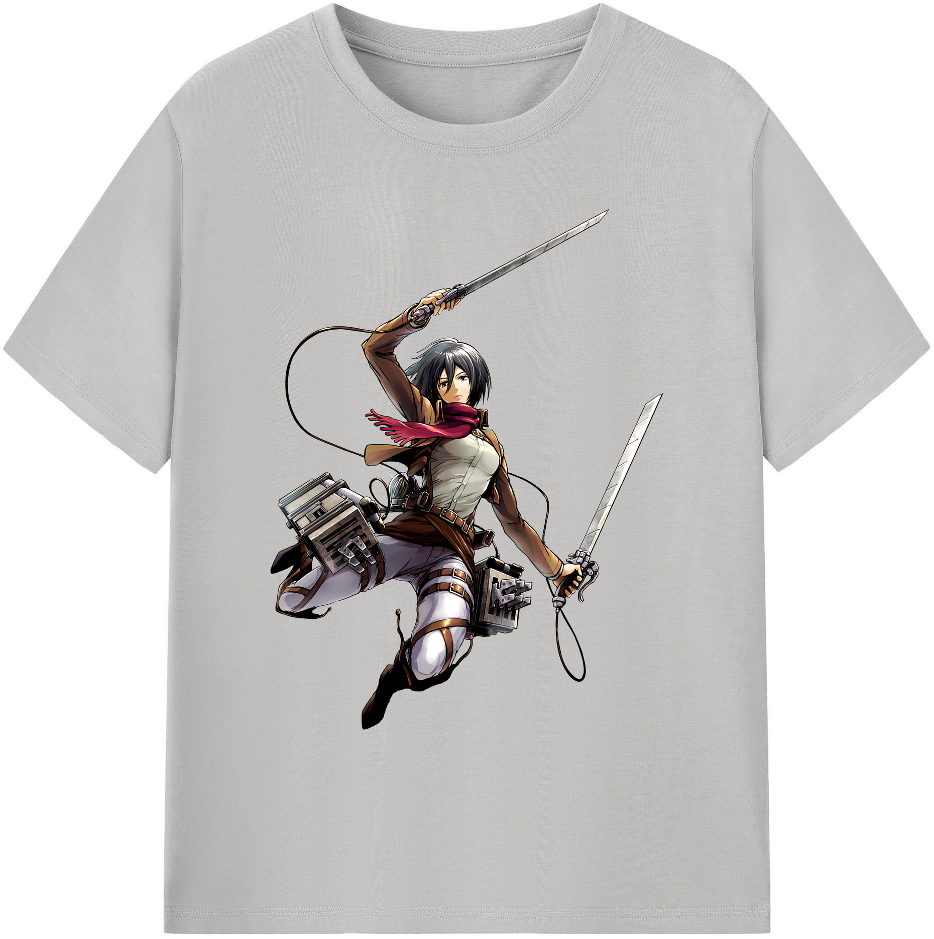 （画像用） 進撃の巨人 ミカサ·アッカーマン Attack on Titan Mikasa Ackerman 綿100％ メンズ半袖Tシャツ｜肌触りやわらか＆通気性