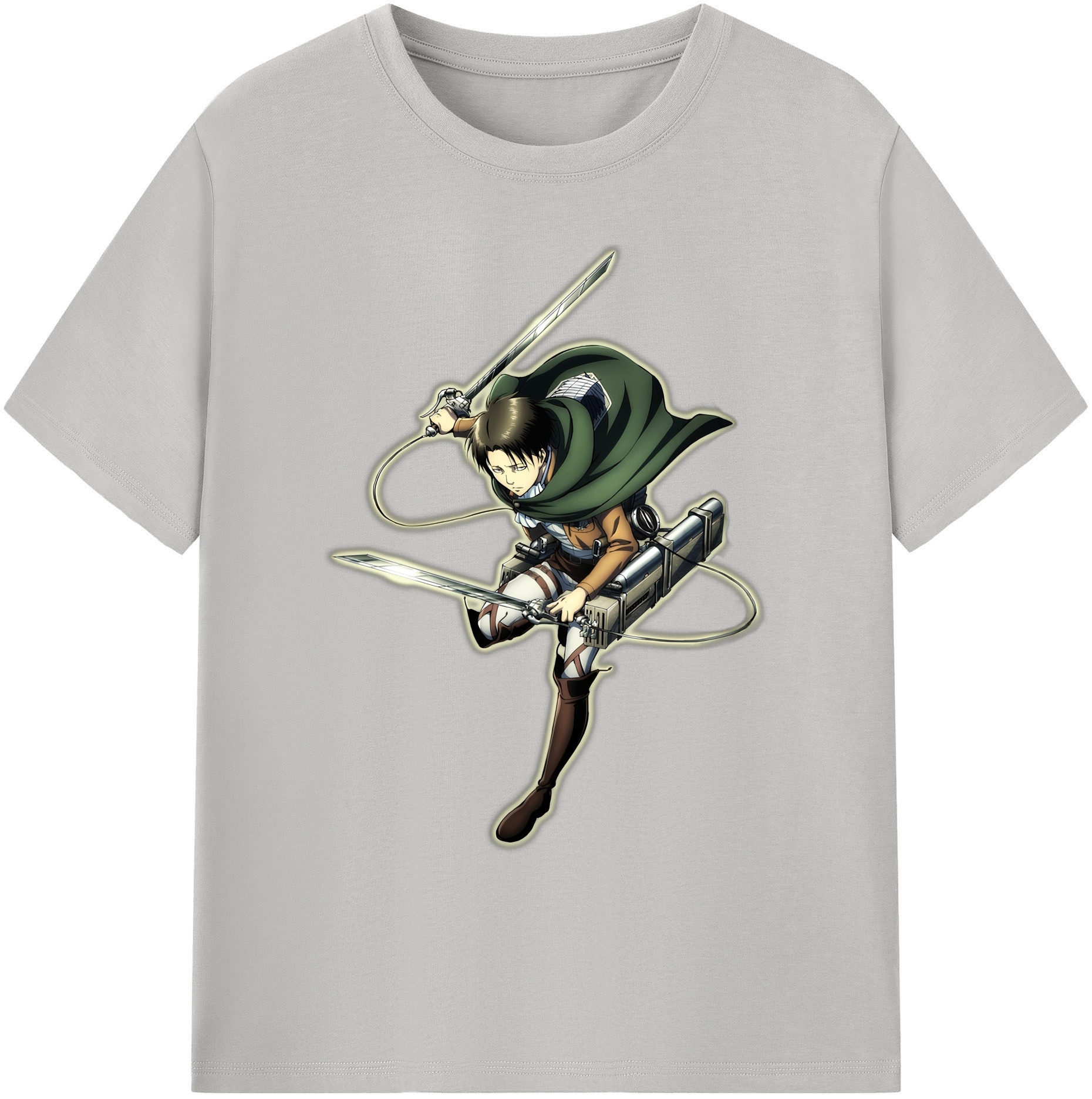 （画像用） 進撃の巨人 リヴァイ·アッカーマン Attack on Titan Levi Ackerman 綿100％ メンズ半袖Tシャツ｜肌触りやわらか＆通気性