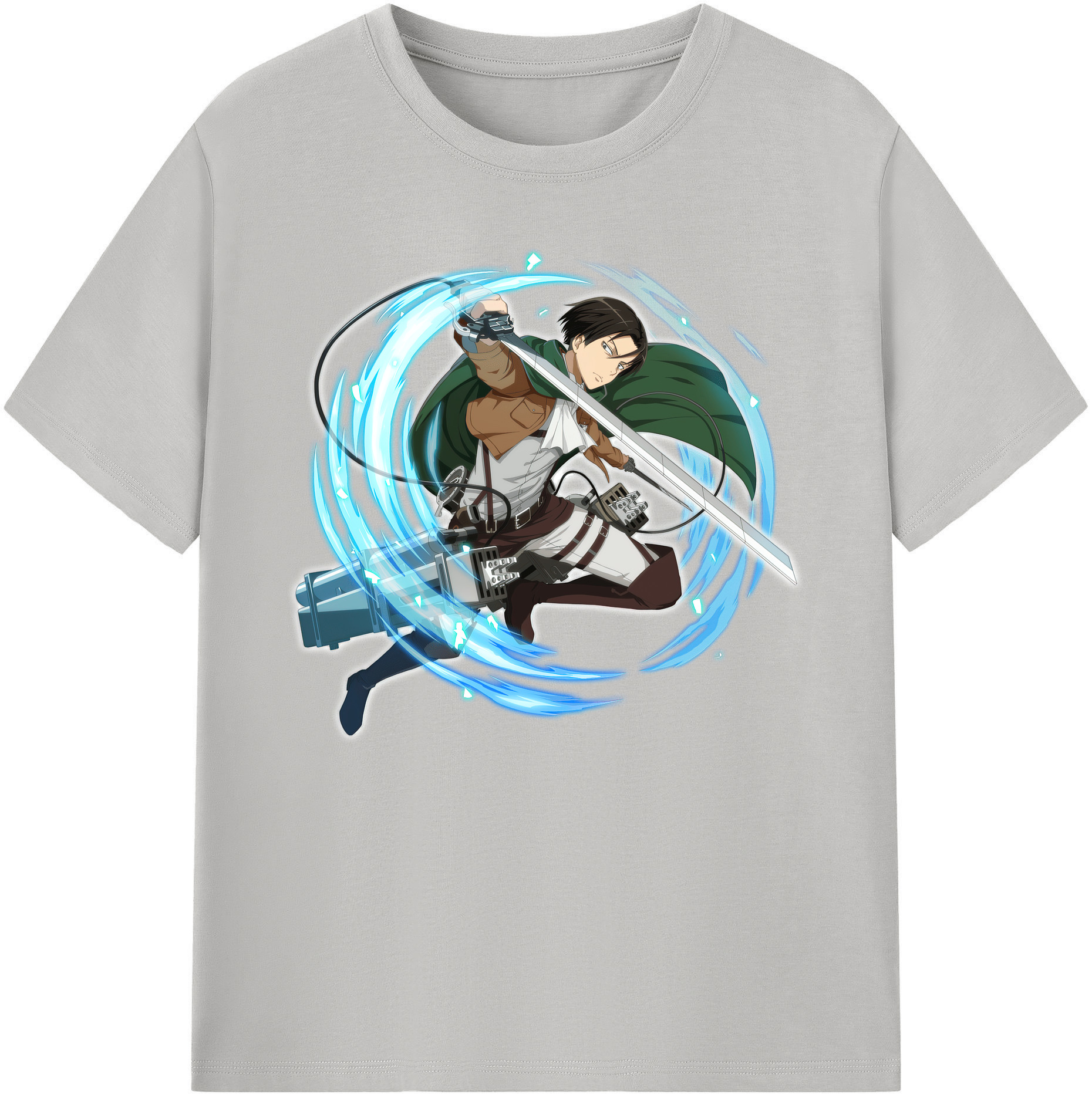 （画像用） 進撃の巨人 リヴァイ·アッカーマン Attack on Titan Levi Ackerman 綿100％ メンズ半袖Tシャツ｜肌触りやわらか＆通気性