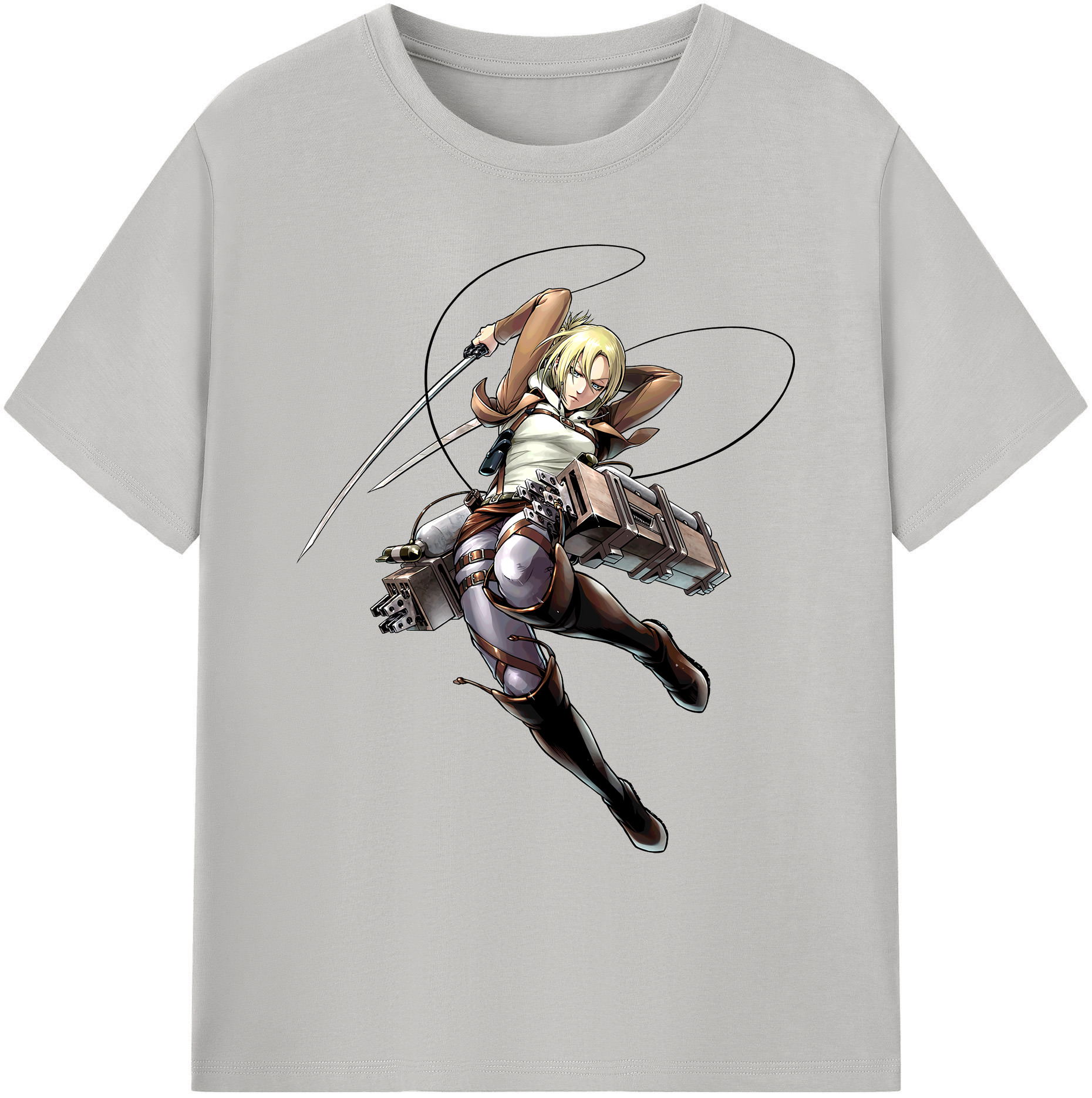 （画像用） 進撃の巨人 アニ・レオンハート Attack on Titan Annie Leonhart 綿100％ メンズ半袖Tシャツ｜肌触りやわらか＆通気性