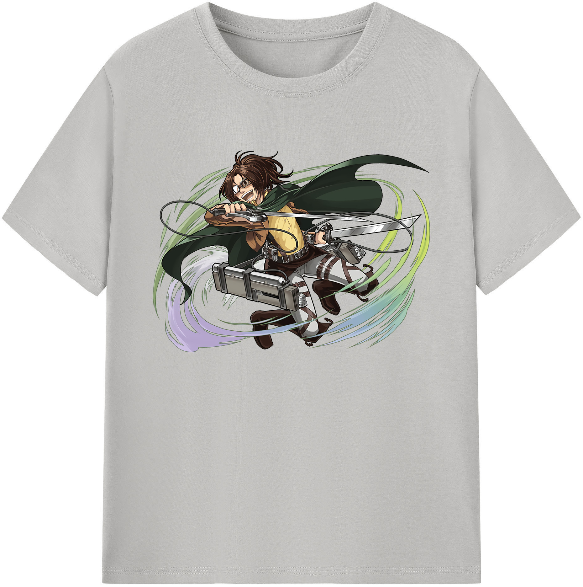（画像用） 進撃の巨人 ハンジ·ゾエ Attack on Titan Hanji Zoe 綿100％ メンズ半袖Tシャツ｜肌触りやわらか＆通気性