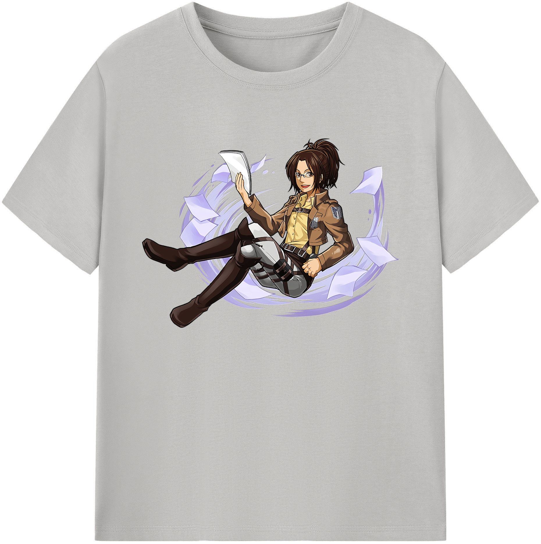 （画像用） 進撃の巨人 ハンジ·ゾエ Attack on Titan Hanji Zoe 綿100％ メンズ半袖Tシャツ｜肌触りやわらか＆通気性