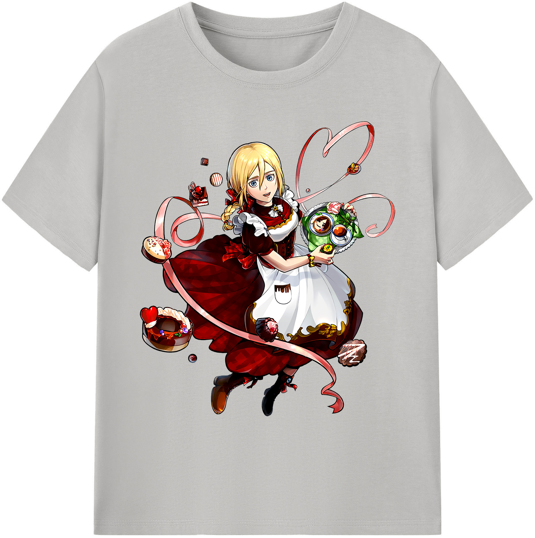 （画像用） 進撃の巨人 クリスタ·レンズ Attack on Titan Christa Lenz 綿100％ メンズ半袖Tシャツ｜肌触りやわらか＆通気性
