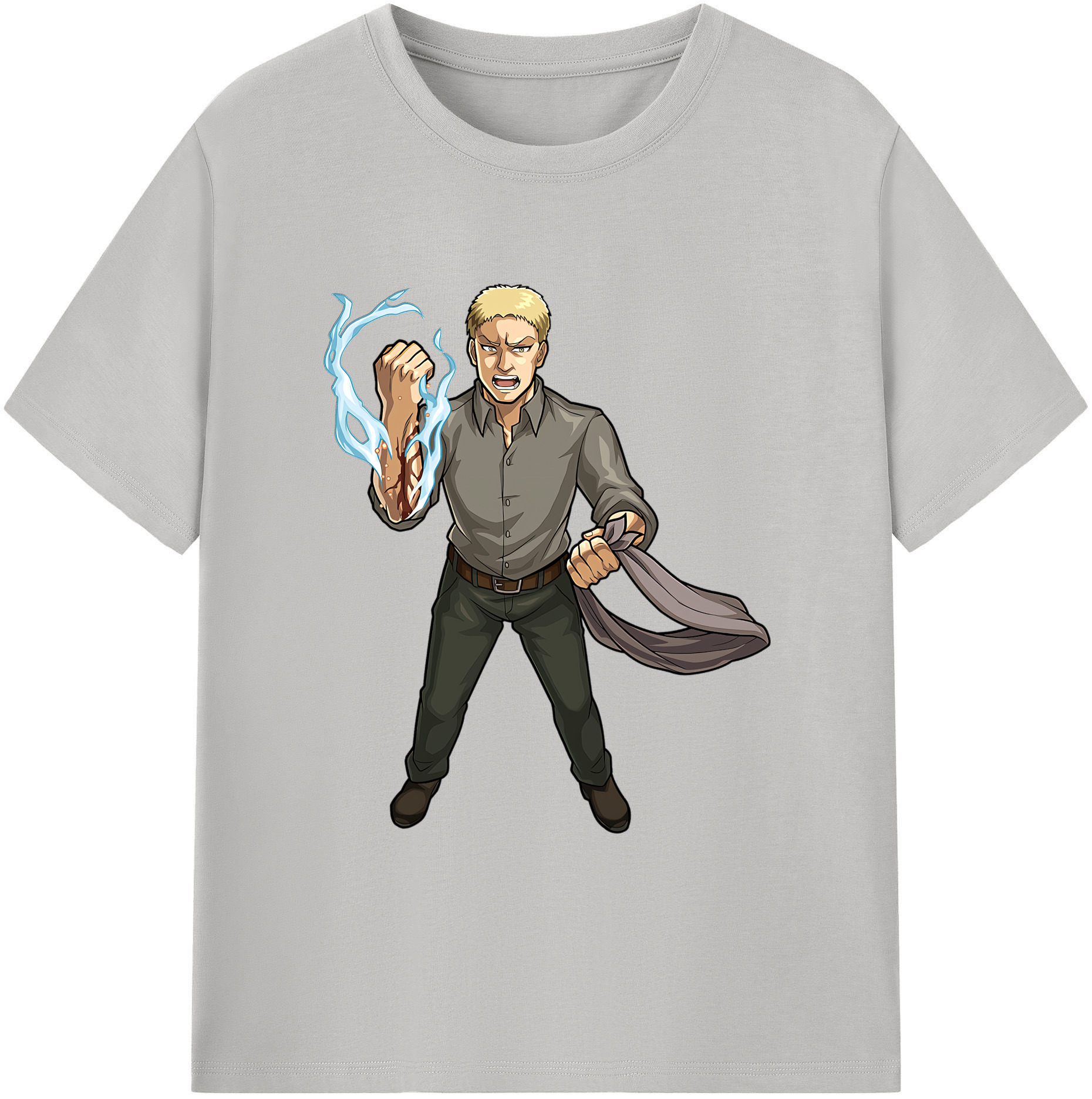 （画像用） 進撃の巨人 ライナー・ブラウン Attack on Titan Reiner Braun 綿100％ メンズ半袖Tシャツ｜肌触りやわらか＆通気性