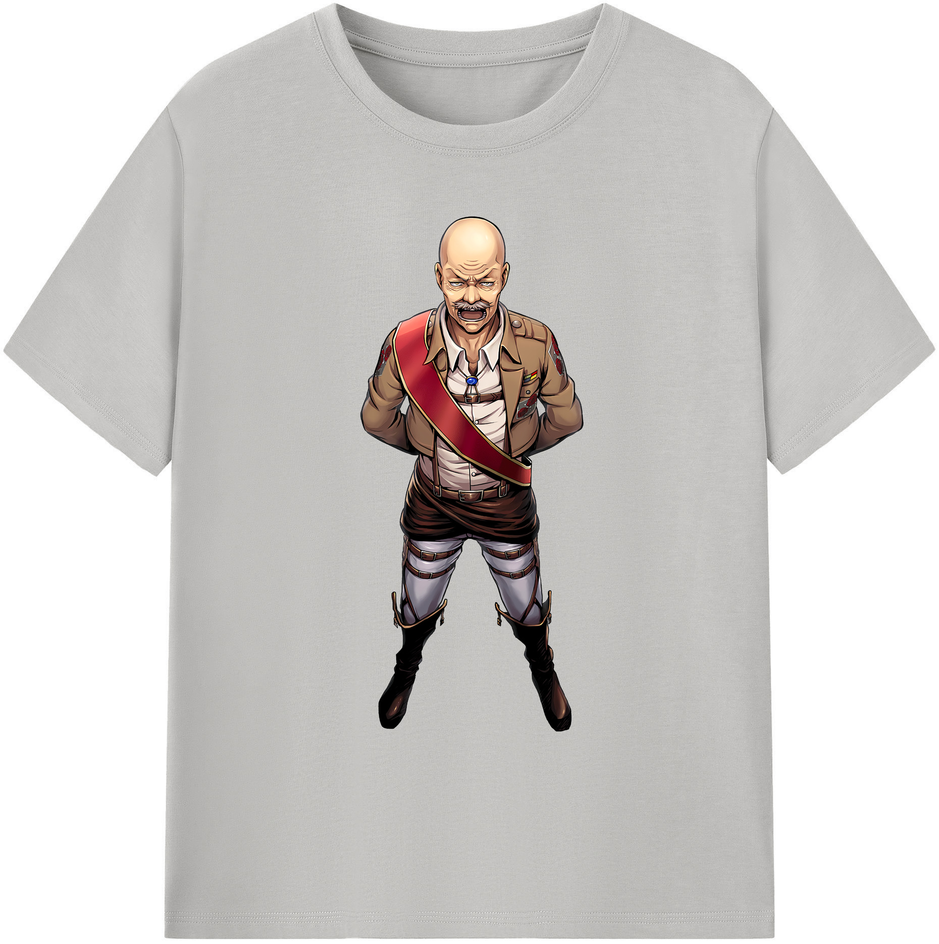 （画像用） 進撃の巨人 ドット·ピクシス Attack on Titan Dot Pixis 綿100％ メンズ半袖Tシャツ｜肌触りやわらか＆通気性