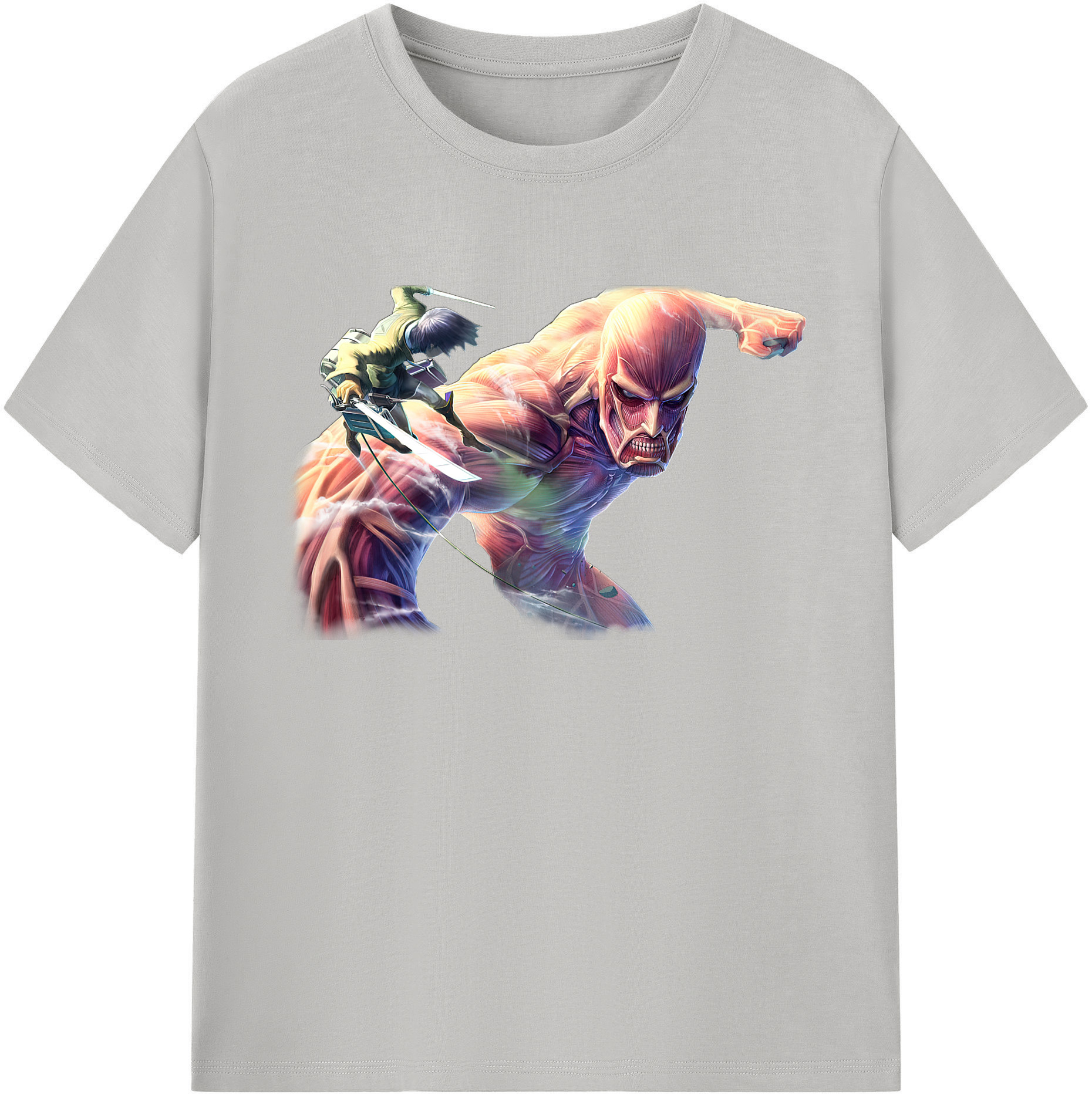 （画像用） 進撃の巨人 Attack on Titan 綿100％ メンズ半袖Tシャツ｜肌触りやわらか＆通気性