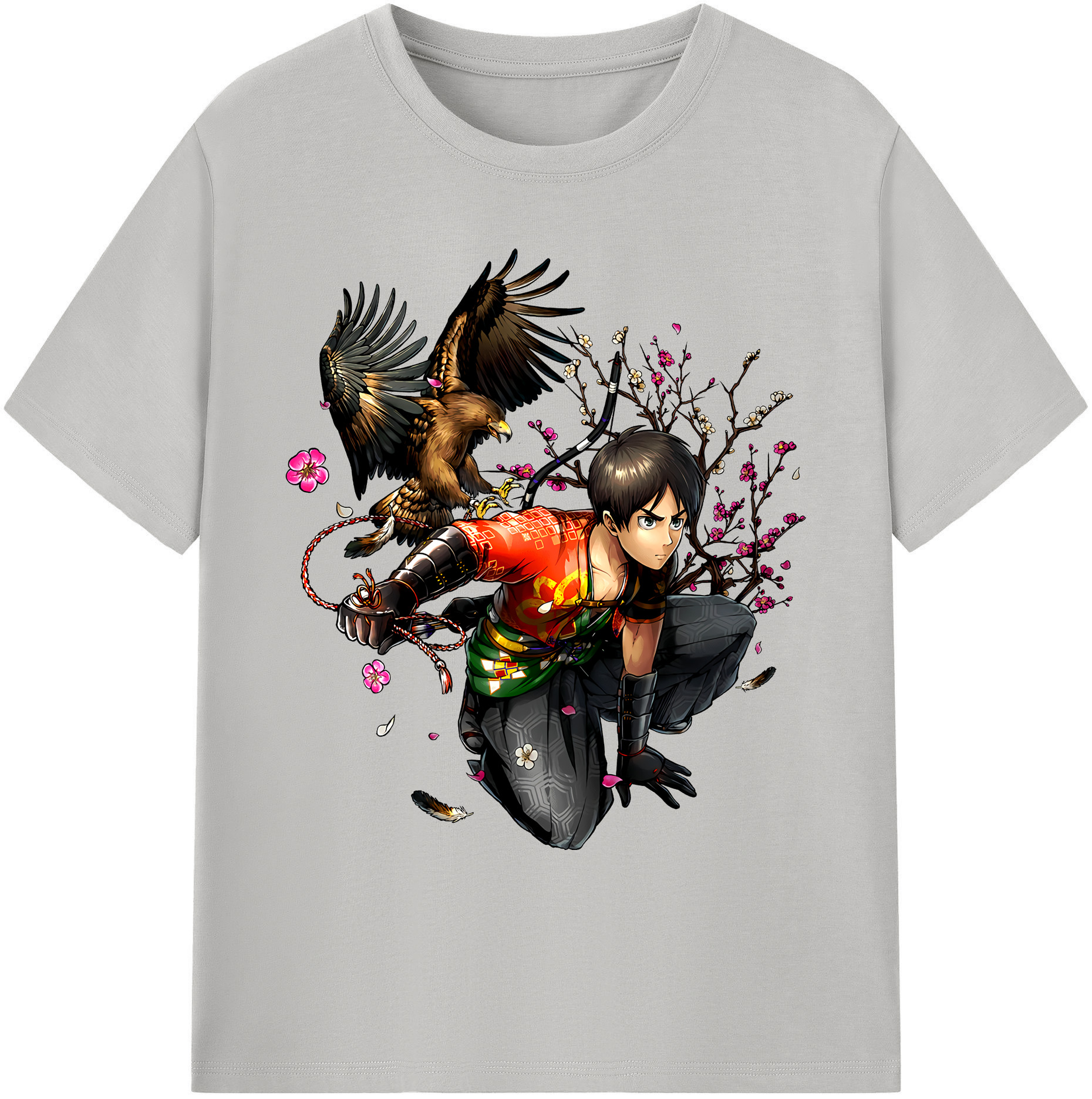 （画像用） 進撃の巨人 エレン･イェーガー Attack on Titan Eren Jäger 綿100％ メンズ半袖Tシャツ｜肌触りやわらか＆通気性