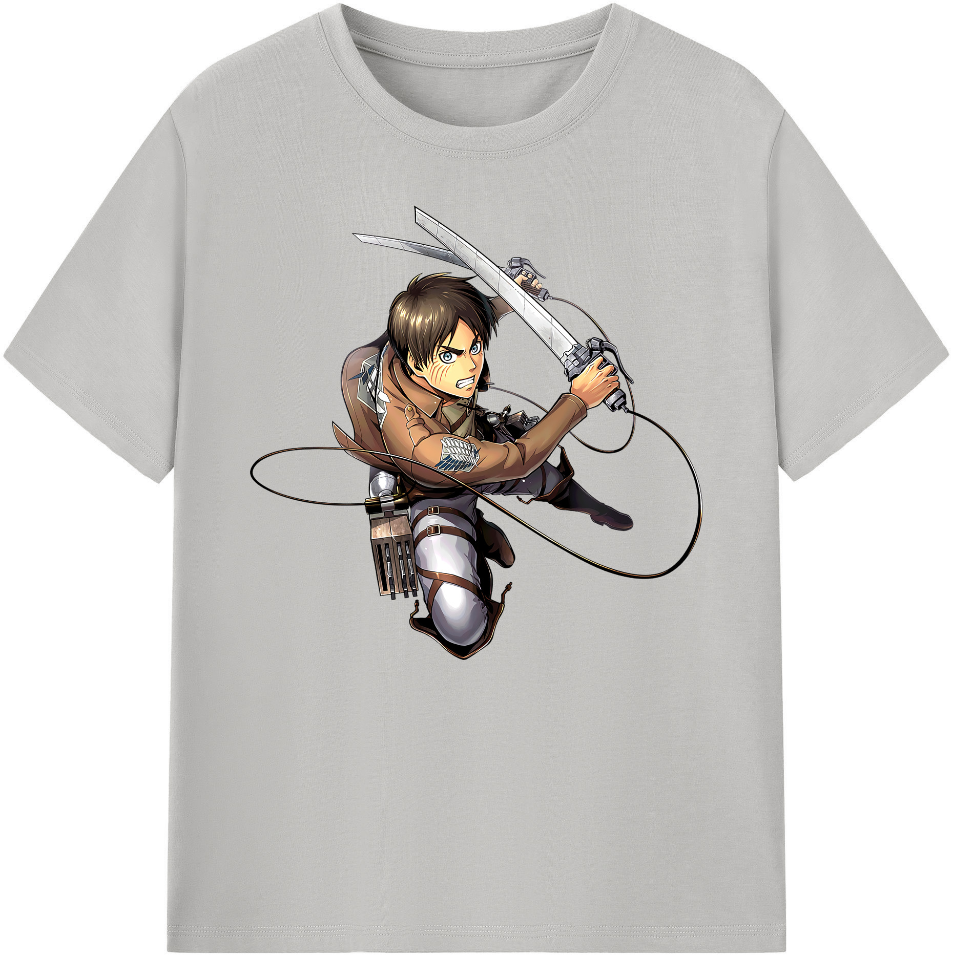 （画像用） 進撃の巨人 エレン･イェーガー Attack on Titan Eren Jäger 綿100％ メンズ半袖Tシャツ｜肌触りやわらか＆通気性