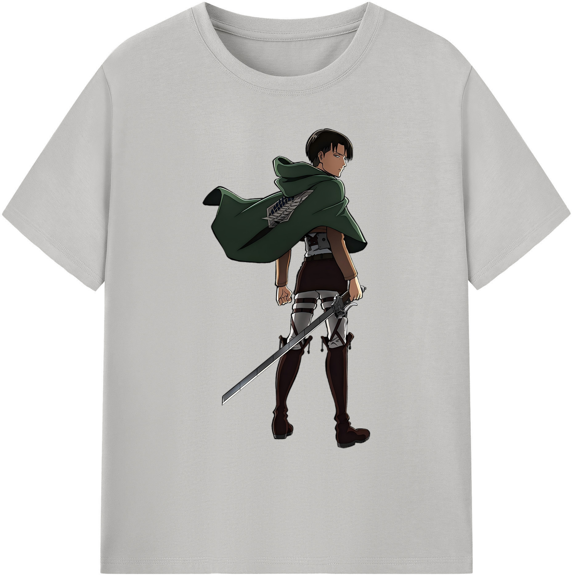（画像用） 進撃の巨人 リヴァイ·アッカーマン Attack on Titan Levi Ackerman 綿100％ メンズ半袖Tシャツ｜肌触りやわらか＆通気性