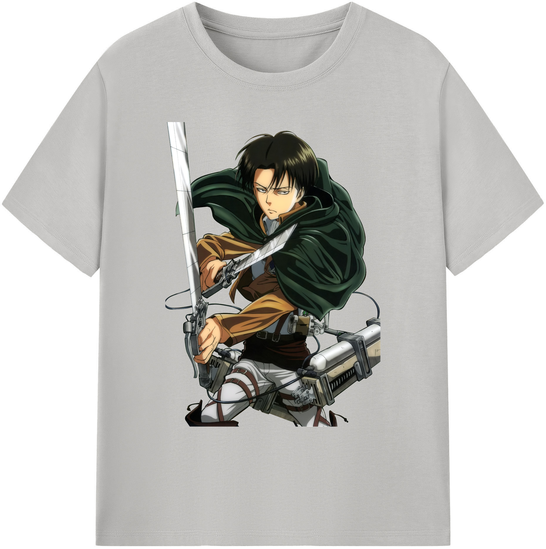 （画像用） 進撃の巨人 リヴァイ·アッカーマン Attack on Titan Levi Ackerman 綿100％ メンズ半袖Tシャツ｜肌触りやわらか＆通気性