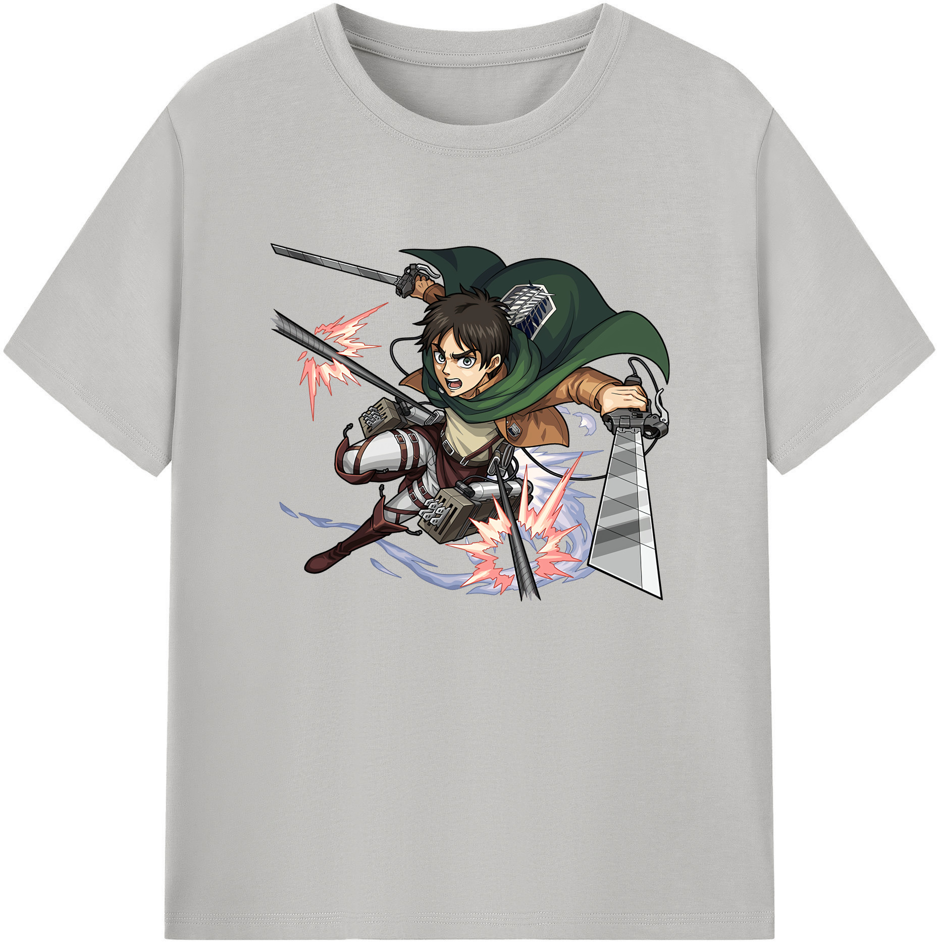 （画像用） 進撃の巨人 エレン･イェーガー Attack on Titan Eren Jäger 綿100％ メンズ半袖Tシャツ｜肌触りやわらか＆通気性