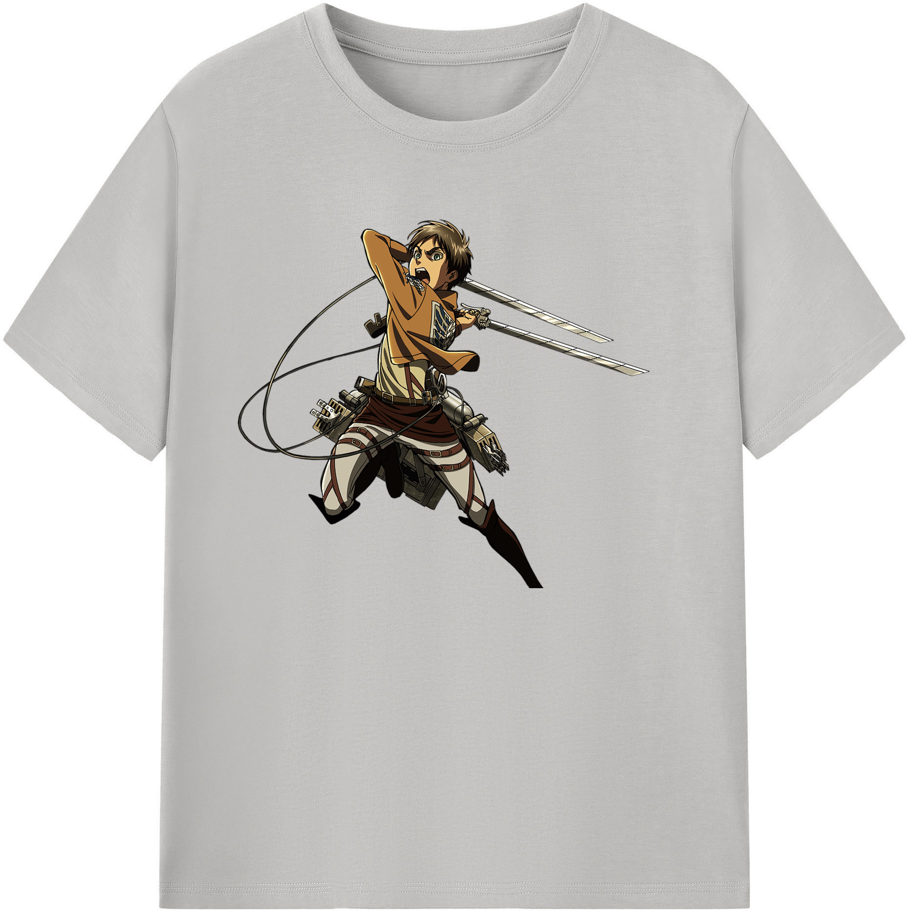 （画像用） 進撃の巨人 エレン･イェーガー Attack on Titan Eren Jäger 綿100％ メンズ半袖Tシャツ｜肌触りやわらか＆通気性