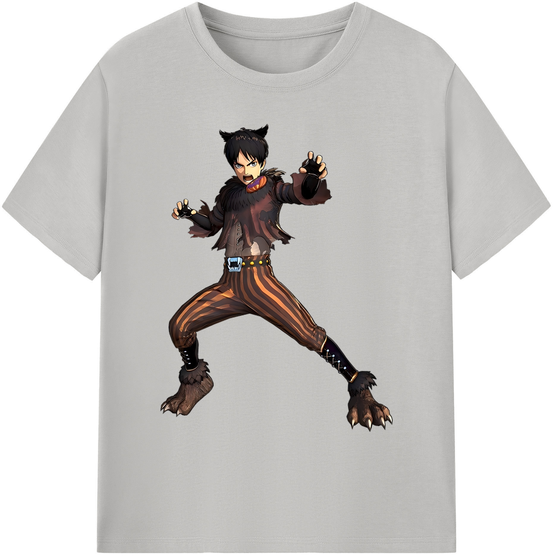 （画像用） 進撃の巨人 エレン･イェーガー Attack on Titan Eren Jäger 綿100％ メンズ半袖Tシャツ｜肌触りやわらか＆通気性