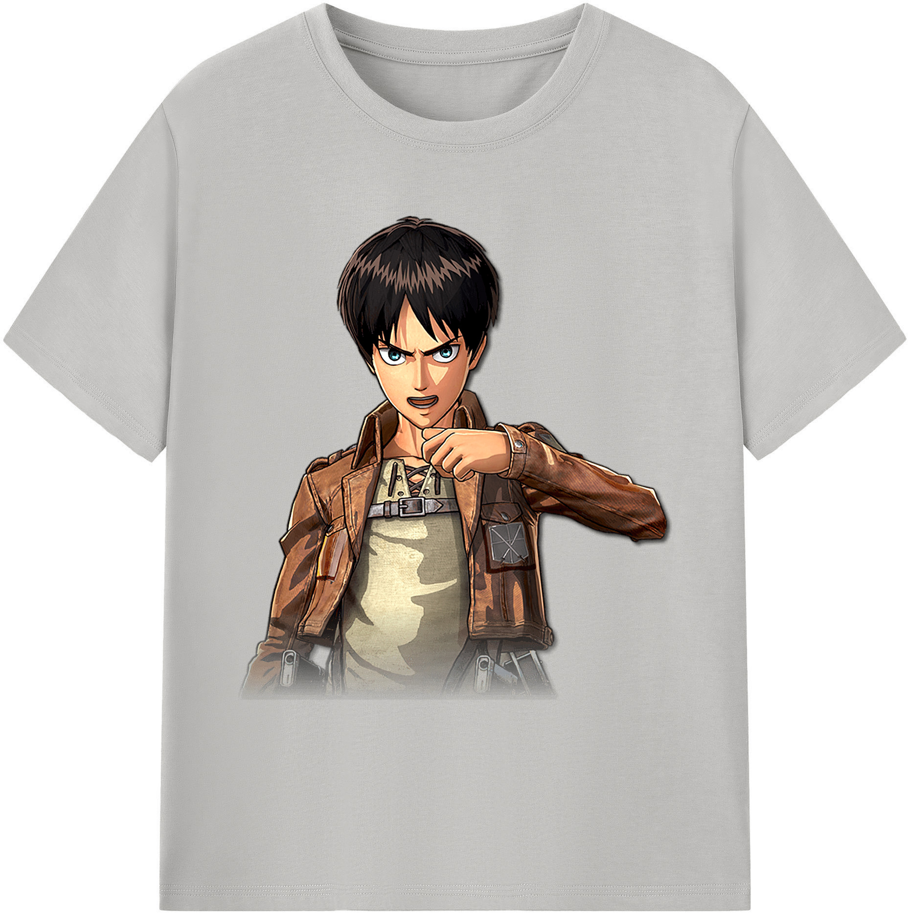 （画像用） 進撃の巨人 エレン･イェーガー Attack on Titan Eren Jäger 綿100％ メンズ半袖Tシャツ｜肌触りやわらか＆通気性