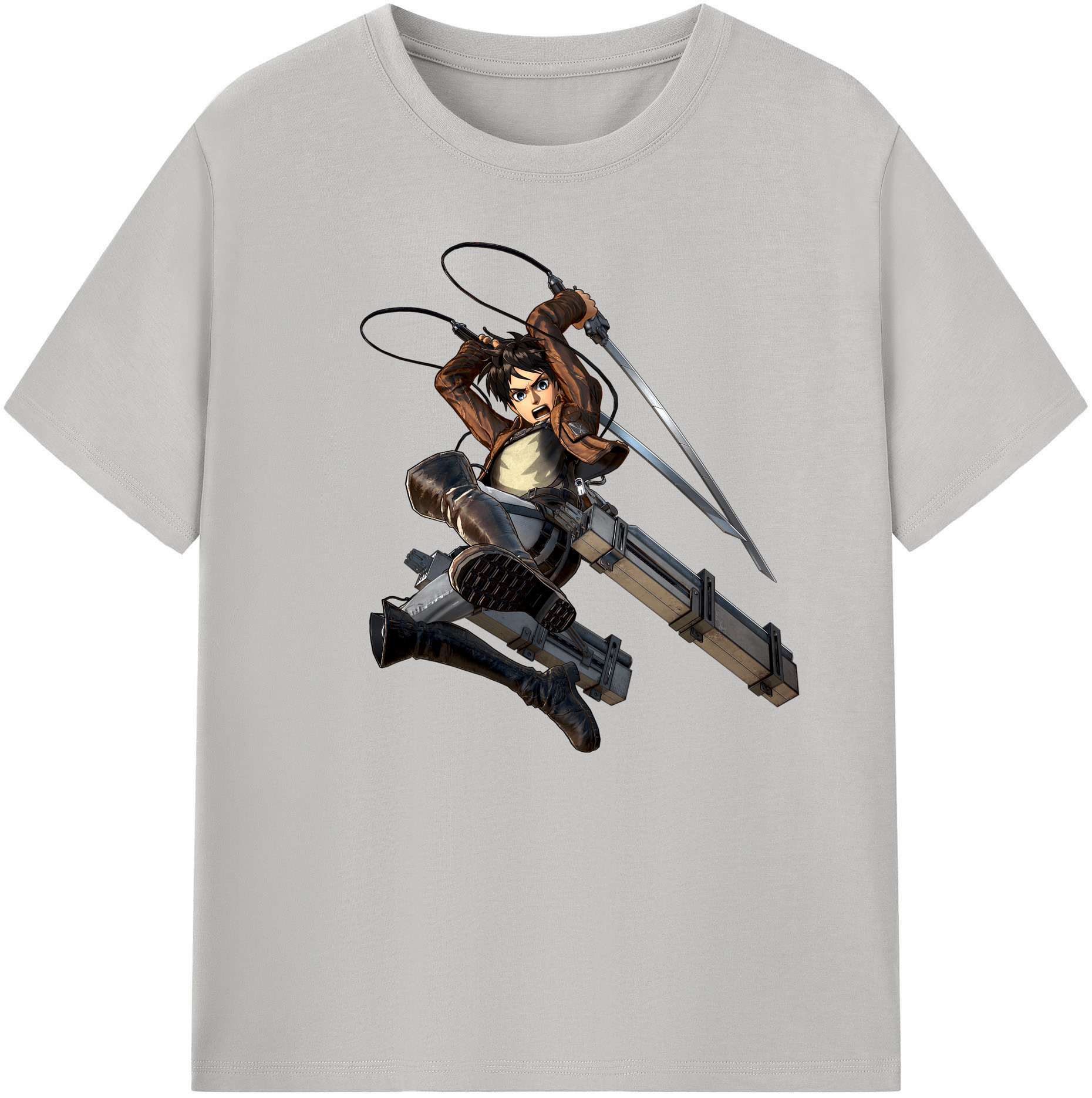 （画像用） 進撃の巨人 エレン･イェーガー Attack on Titan Eren Jäger 綿100％ メンズ半袖Tシャツ｜肌触りやわらか＆通気性
