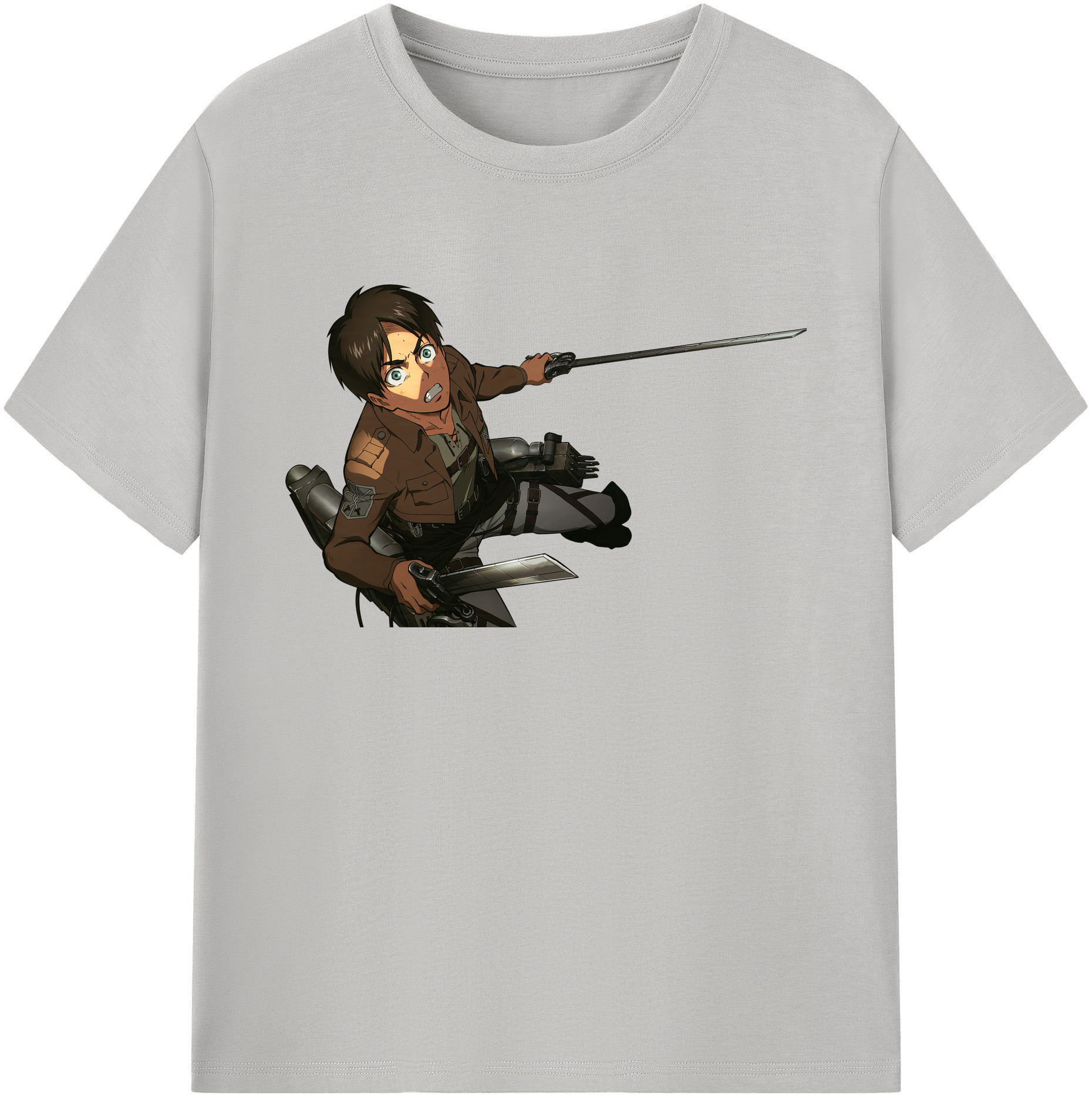 （画像用） 進撃の巨人 エレン･イェーガー Attack on Titan Eren Jäger 綿100％ メンズ半袖Tシャツ｜肌触りやわらか＆通気性