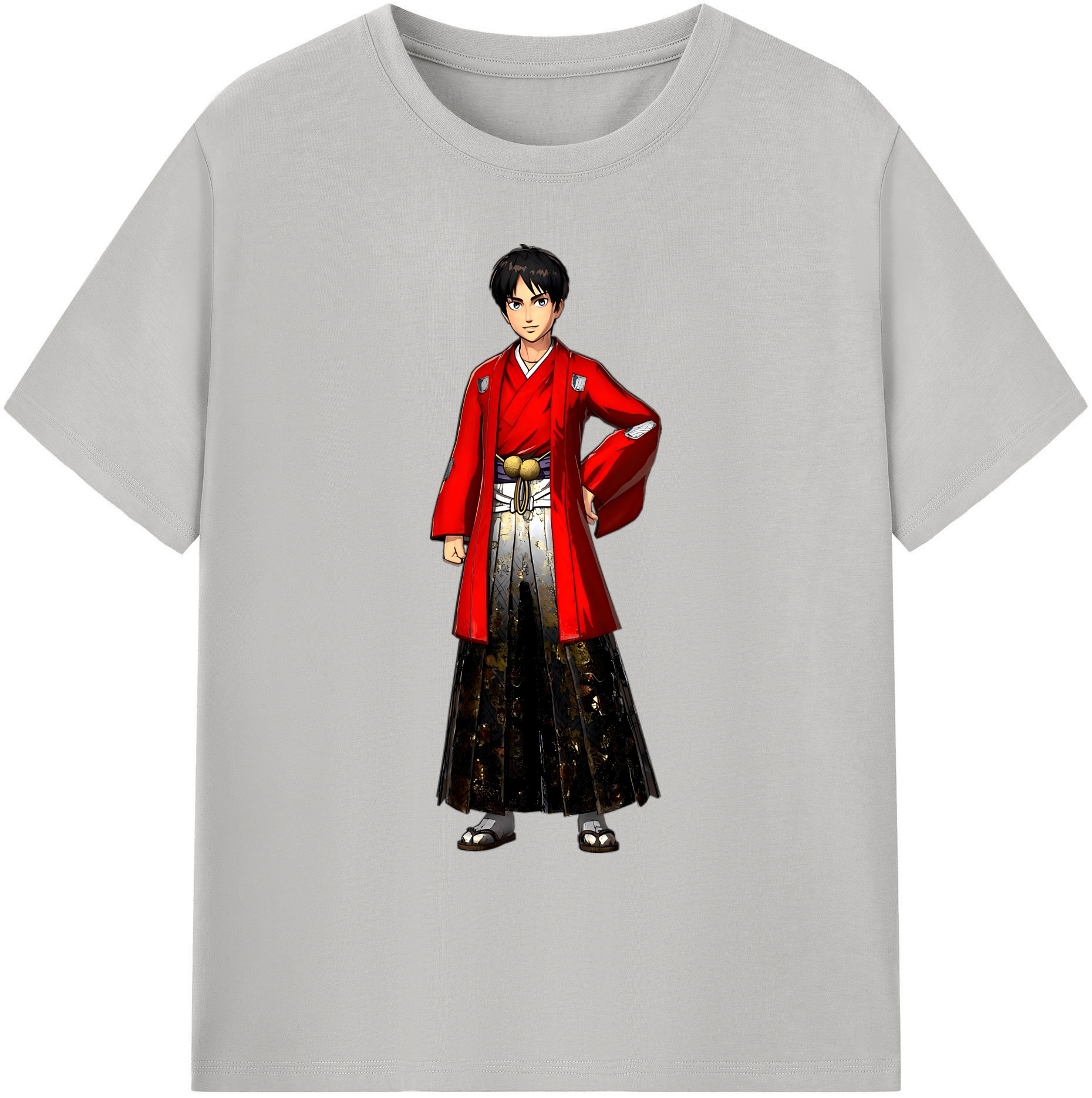 （画像用） 進撃の巨人 エレン･イェーガー Attack on Titan Eren Jäger 綿100％ メンズ半袖Tシャツ｜肌触りやわらか＆通気性