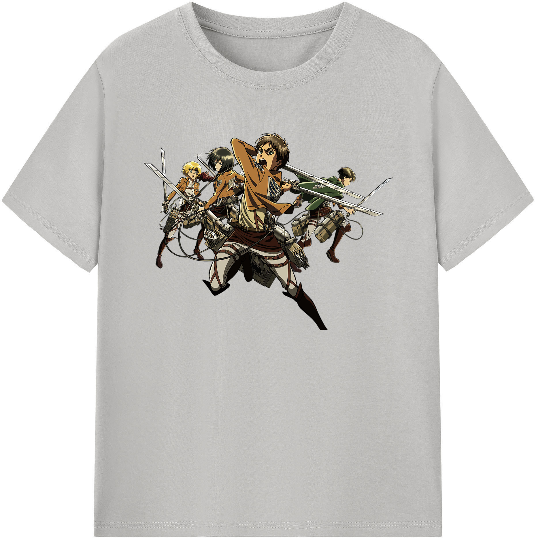 （画像用） 進撃の巨人 エレン･イェーガー Attack on Titan Eren Jäger 綿100％ メンズ半袖Tシャツ｜肌触りやわらか＆通気性