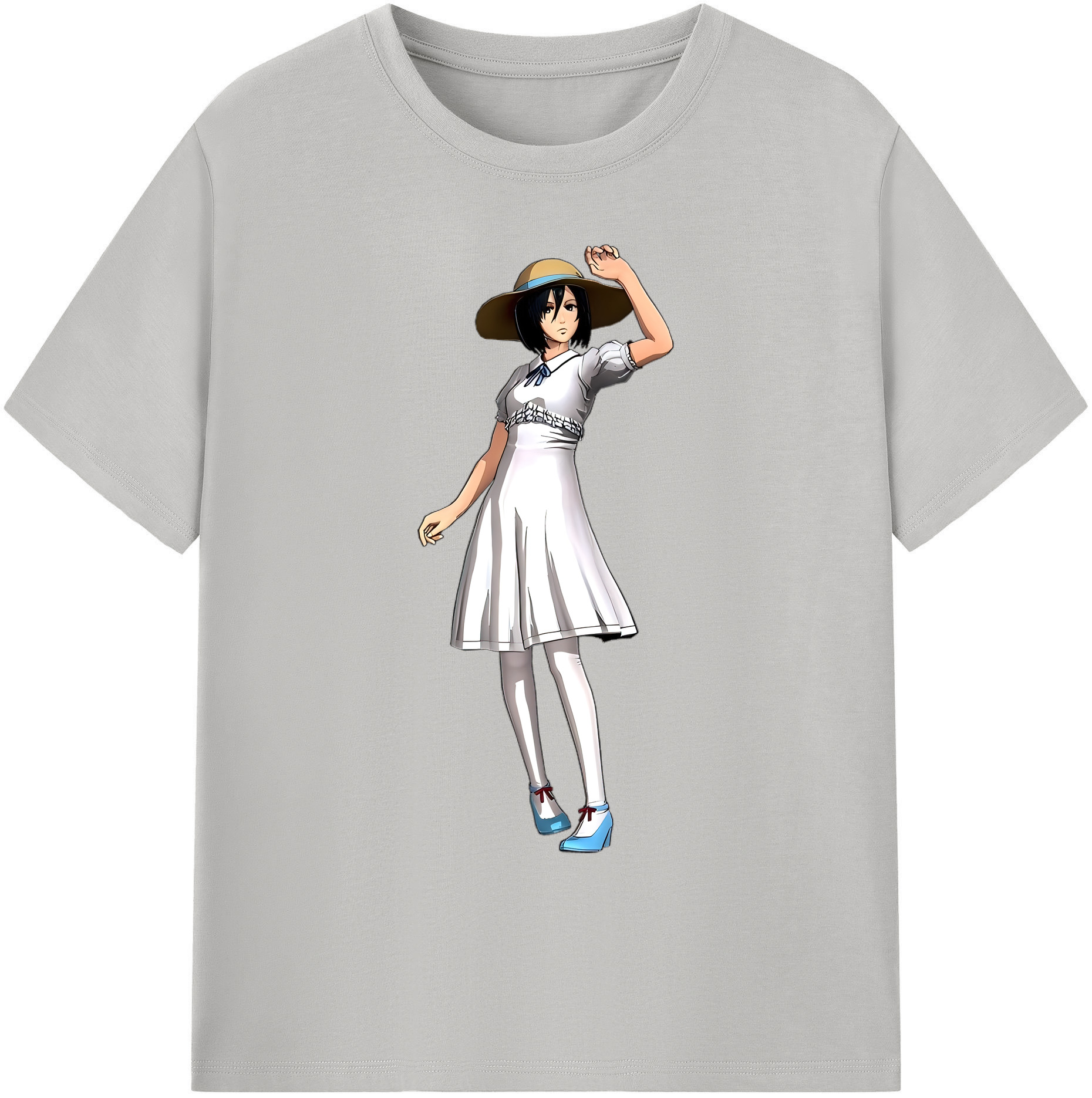 （画像用） 進撃の巨人 ミカサ·アッカーマン Attack on Titan Mikasa Ackerman 綿100％ メンズ半袖Tシャツ｜肌触りやわらか＆通気性