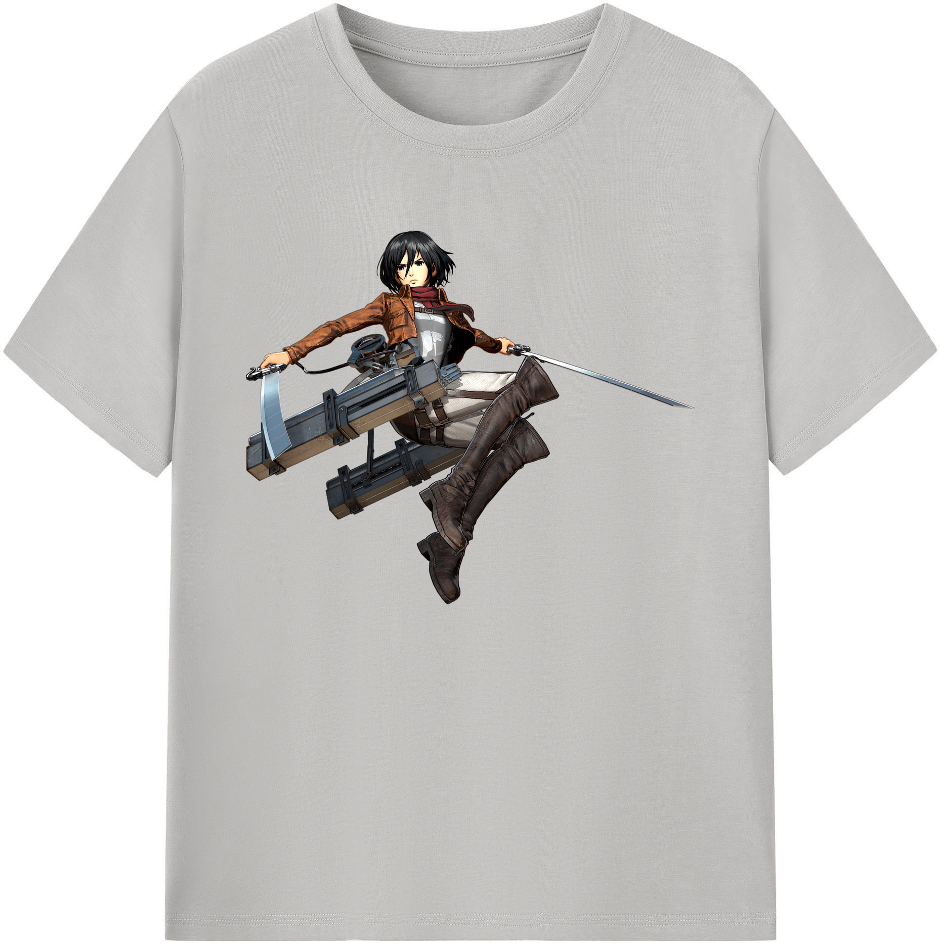（画像用） 進撃の巨人 ミカサ·アッカーマン Attack on Titan Mikasa Ackerman 綿100％ メンズ半袖Tシャツ｜肌触りやわらか＆通気性