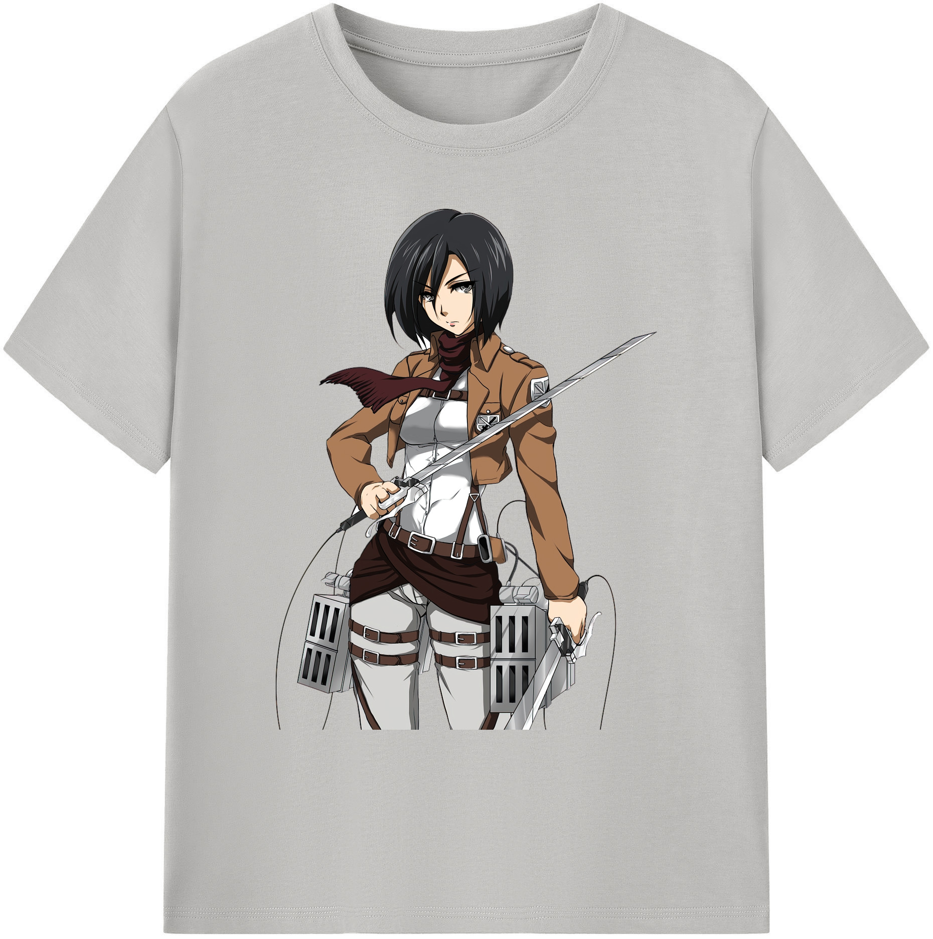 （画像用） 進撃の巨人 ミカサ·アッカーマン Attack on Titan Mikasa Ackerman 綿100％ メンズ半袖Tシャツ｜肌触りやわらか＆通気性