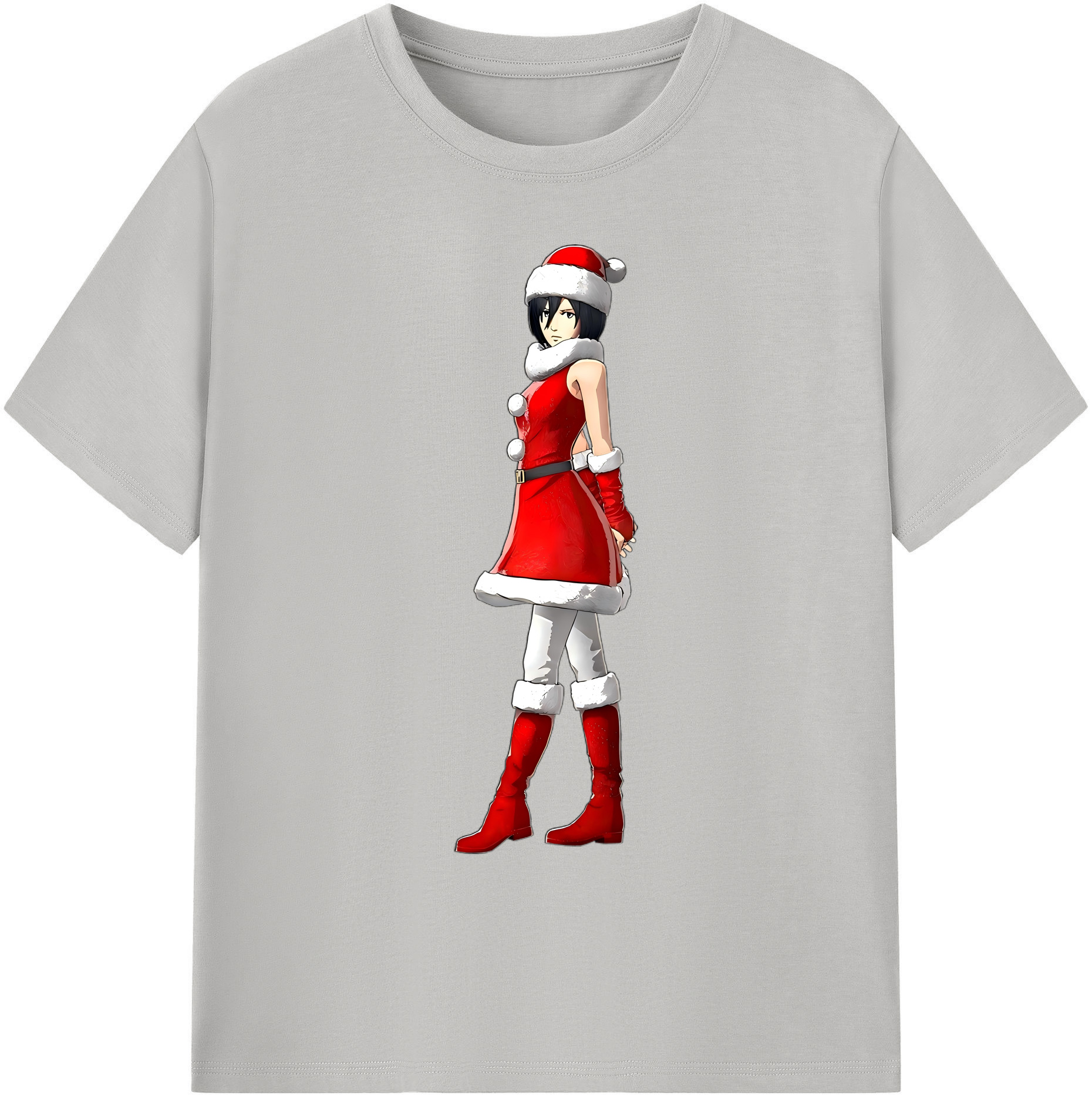 （画像用） 進撃の巨人 ミカサ·アッカーマン Attack on Titan Mikasa Ackerman 綿100％ メンズ半袖Tシャツ｜肌触りやわらか＆通気性