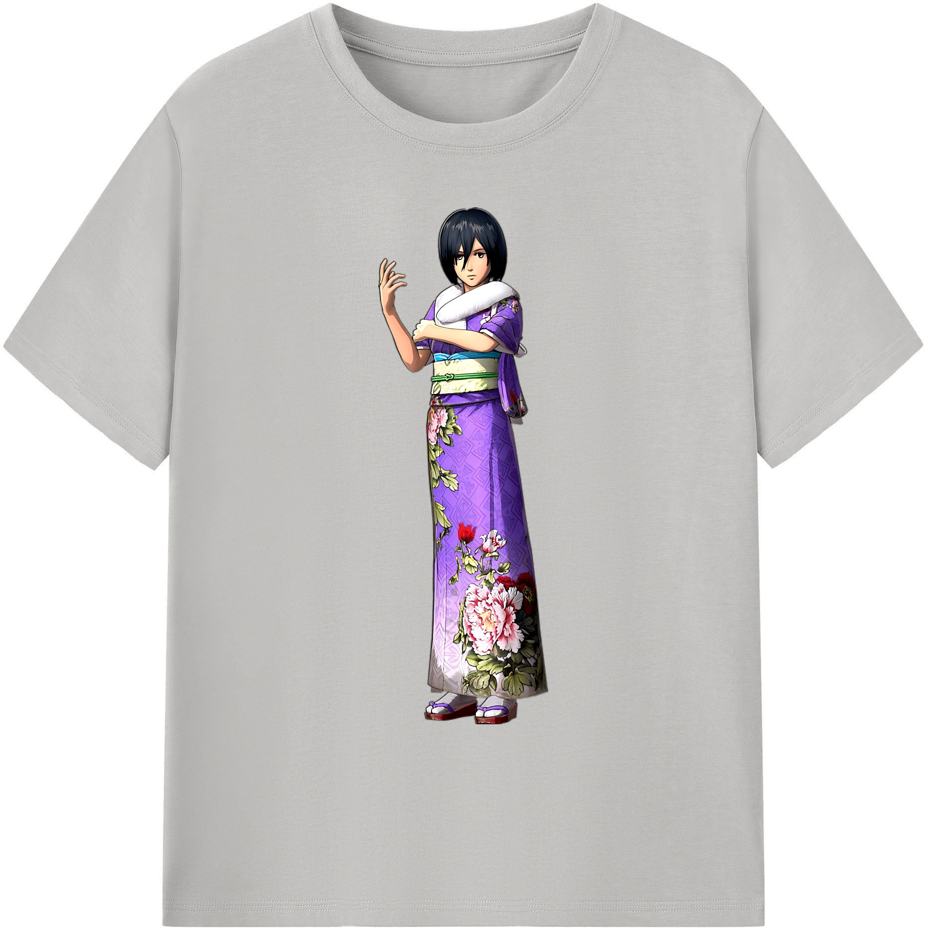 （画像用） 進撃の巨人 ミカサ·アッカーマン Attack on Titan Mikasa Ackerman 綿100％ メンズ半袖Tシャツ｜肌触りやわらか＆通気性