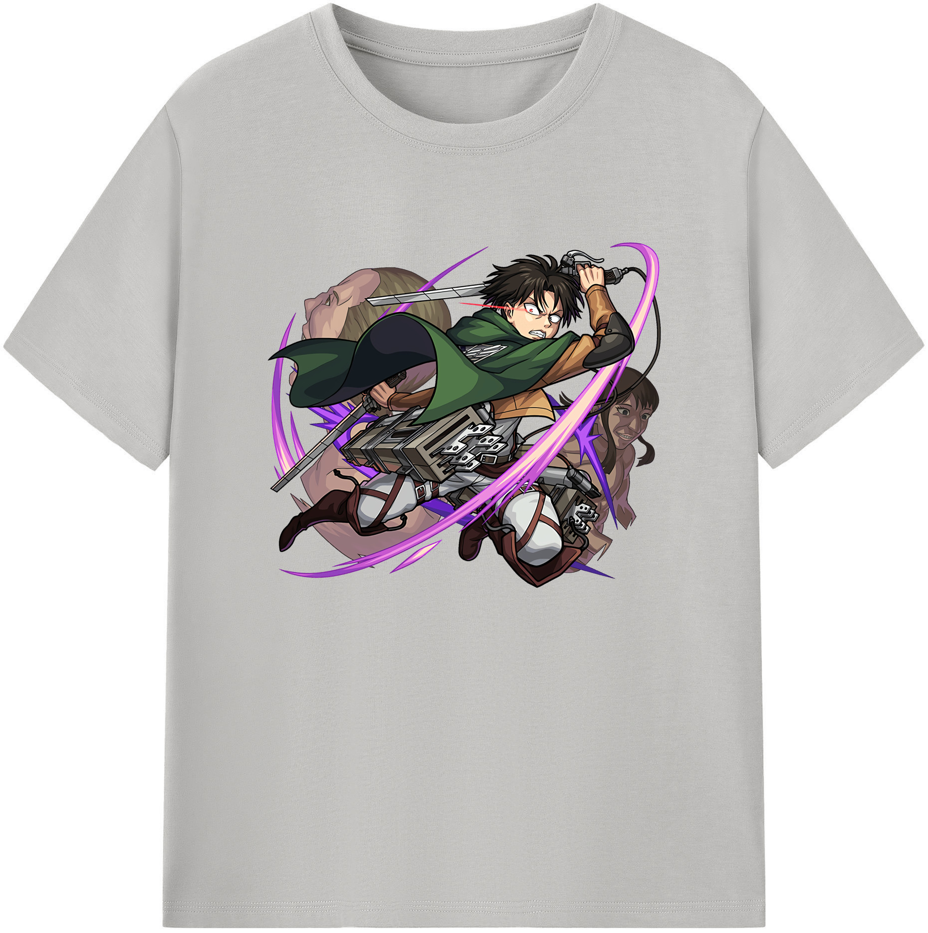 （画像用） 進撃の巨人 リヴァイ·アッカーマン Attack on Titan Levi Ackerman 綿100％ メンズ半袖Tシャツ｜肌触りやわらか＆通気性