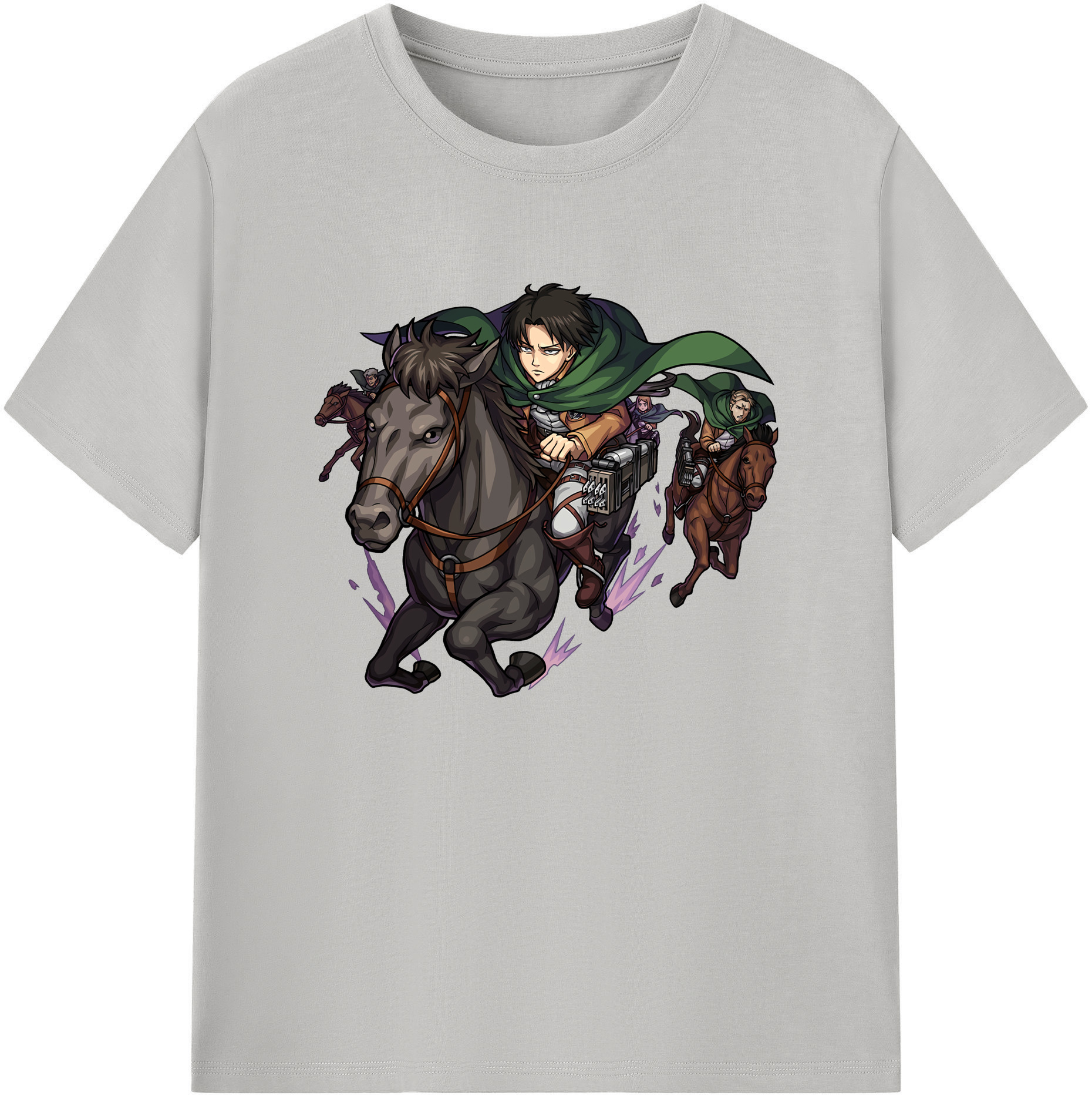 （画像用） 進撃の巨人 リヴァイ·アッカーマン Attack on Titan Levi Ackerman 綿100％ メンズ半袖Tシャツ｜肌触りやわらか＆通気性