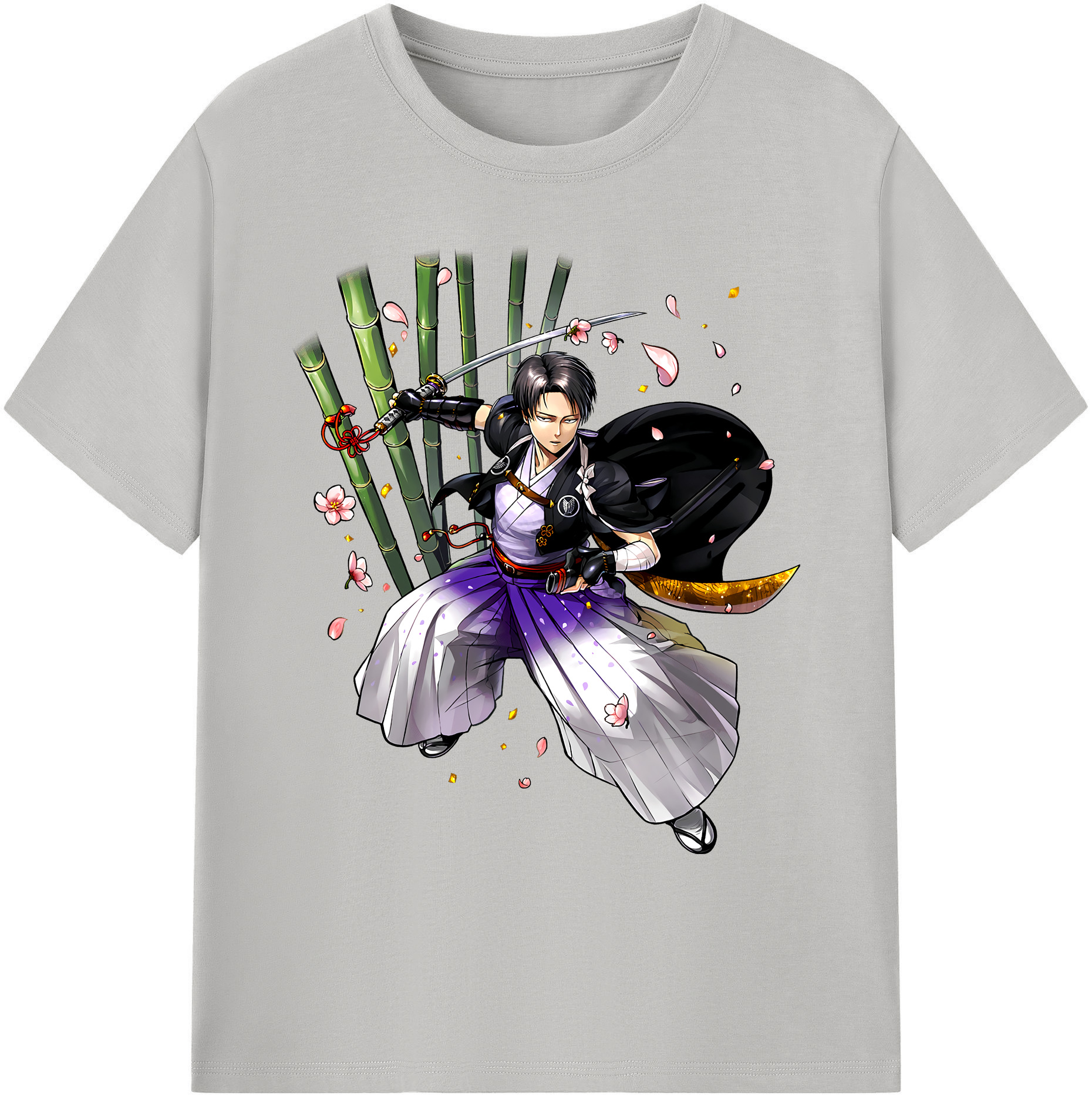 （画像用） 進撃の巨人 リヴァイ·アッカーマン Attack on Titan Levi Ackerman 綿100％ メンズ半袖Tシャツ｜肌触りやわらか＆通気性