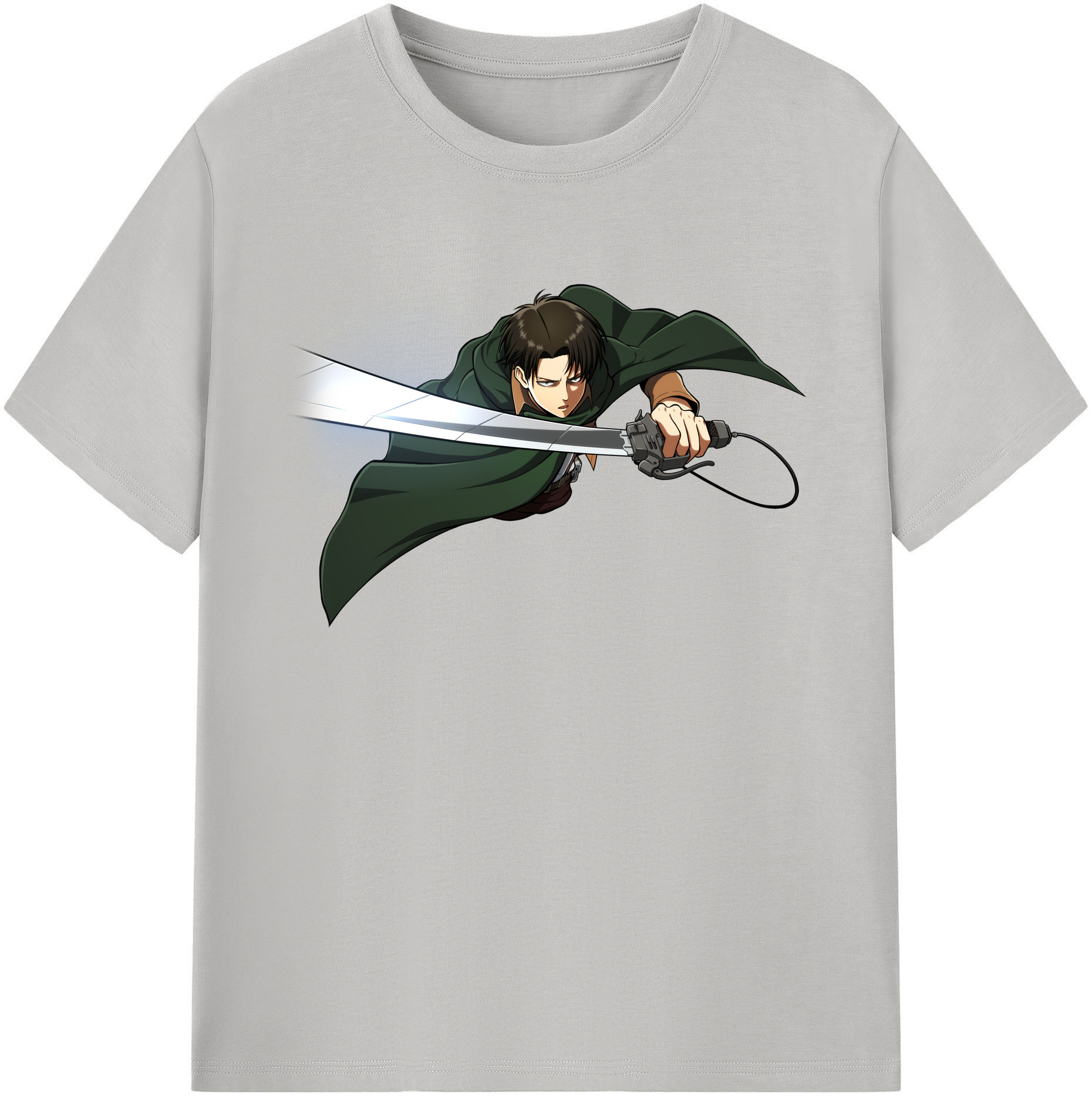（画像用） 進撃の巨人 リヴァイ·アッカーマン Attack on Titan Levi Ackerman 綿100％ メンズ半袖Tシャツ｜肌触りやわらか＆通気性