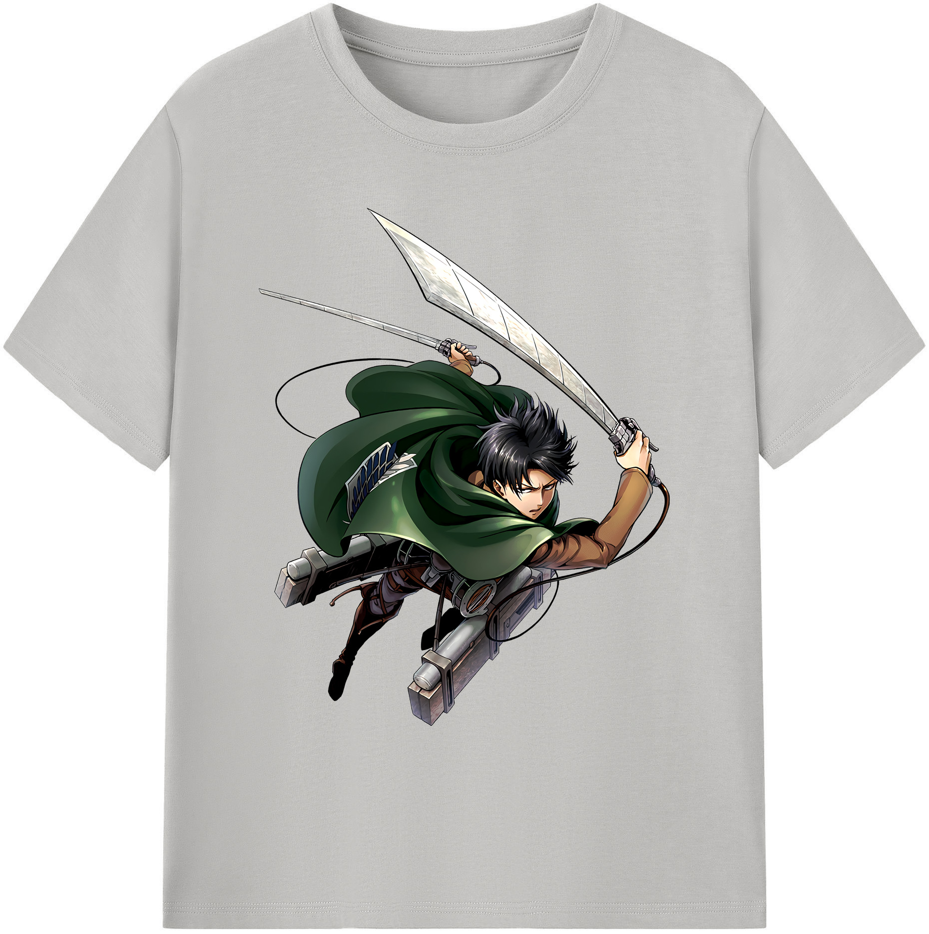 （画像用） 進撃の巨人 リヴァイ·アッカーマン Attack on Titan Levi Ackerman 綿100％ メンズ半袖Tシャツ｜肌触りやわらか＆通気性