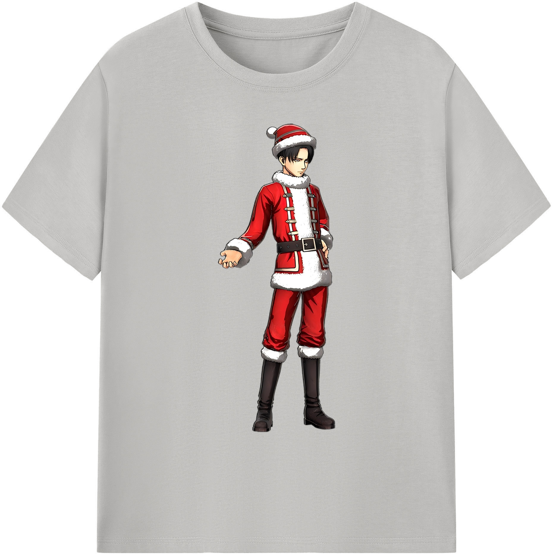 （画像用） 進撃の巨人 リヴァイ·アッカーマン Attack on Titan Levi Ackerman 綿100％ メンズ半袖Tシャツ｜肌触りやわらか＆通気性