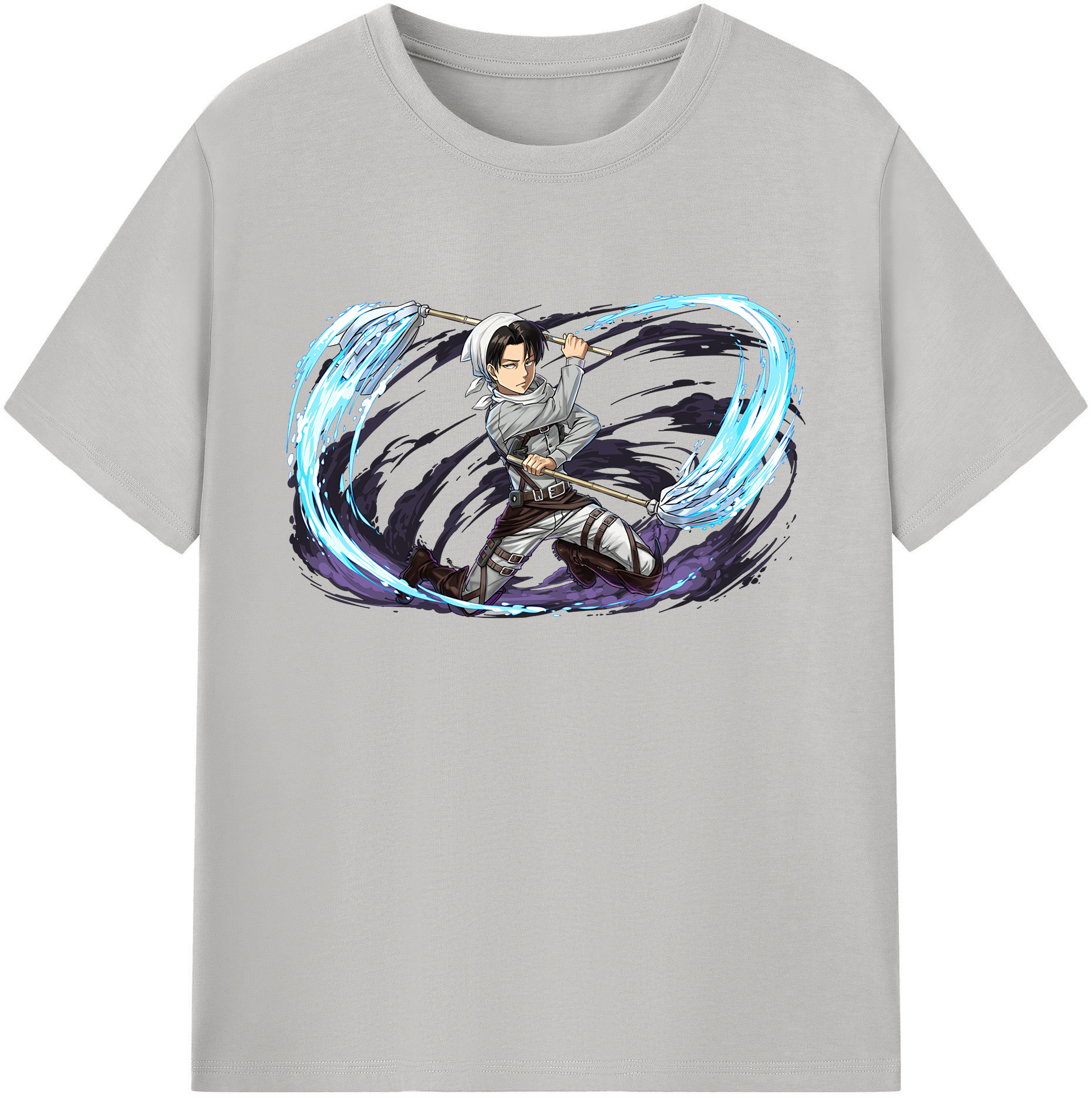 （画像用） 進撃の巨人 リヴァイ·アッカーマン Attack on Titan Levi Ackerman 綿100％ メンズ半袖Tシャツ｜肌触りやわらか＆通気性