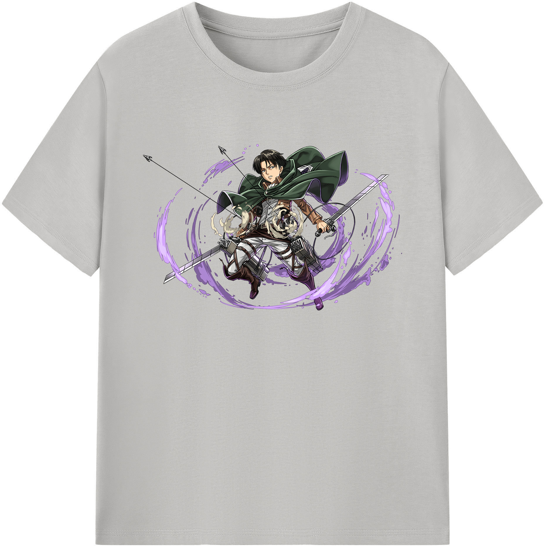 （画像用） 進撃の巨人 リヴァイ·アッカーマン Attack on Titan Levi Ackerman 綿100％ メンズ半袖Tシャツ｜肌触りやわらか＆通気性