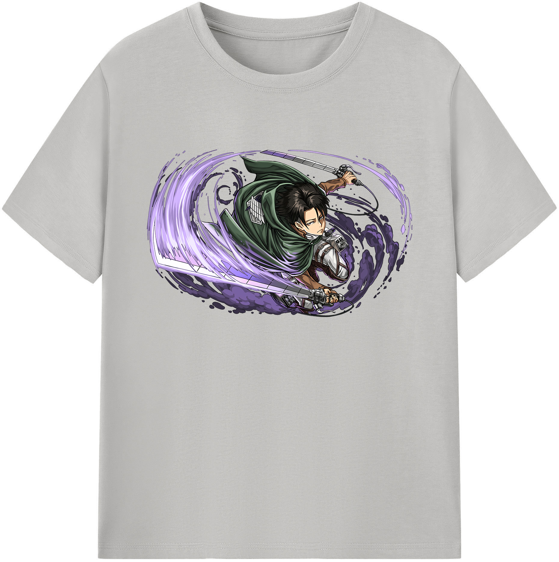 （画像用） 進撃の巨人 リヴァイ·アッカーマン Attack on Titan Levi Ackerman 綿100％ メンズ半袖Tシャツ｜肌触りやわらか＆通気性