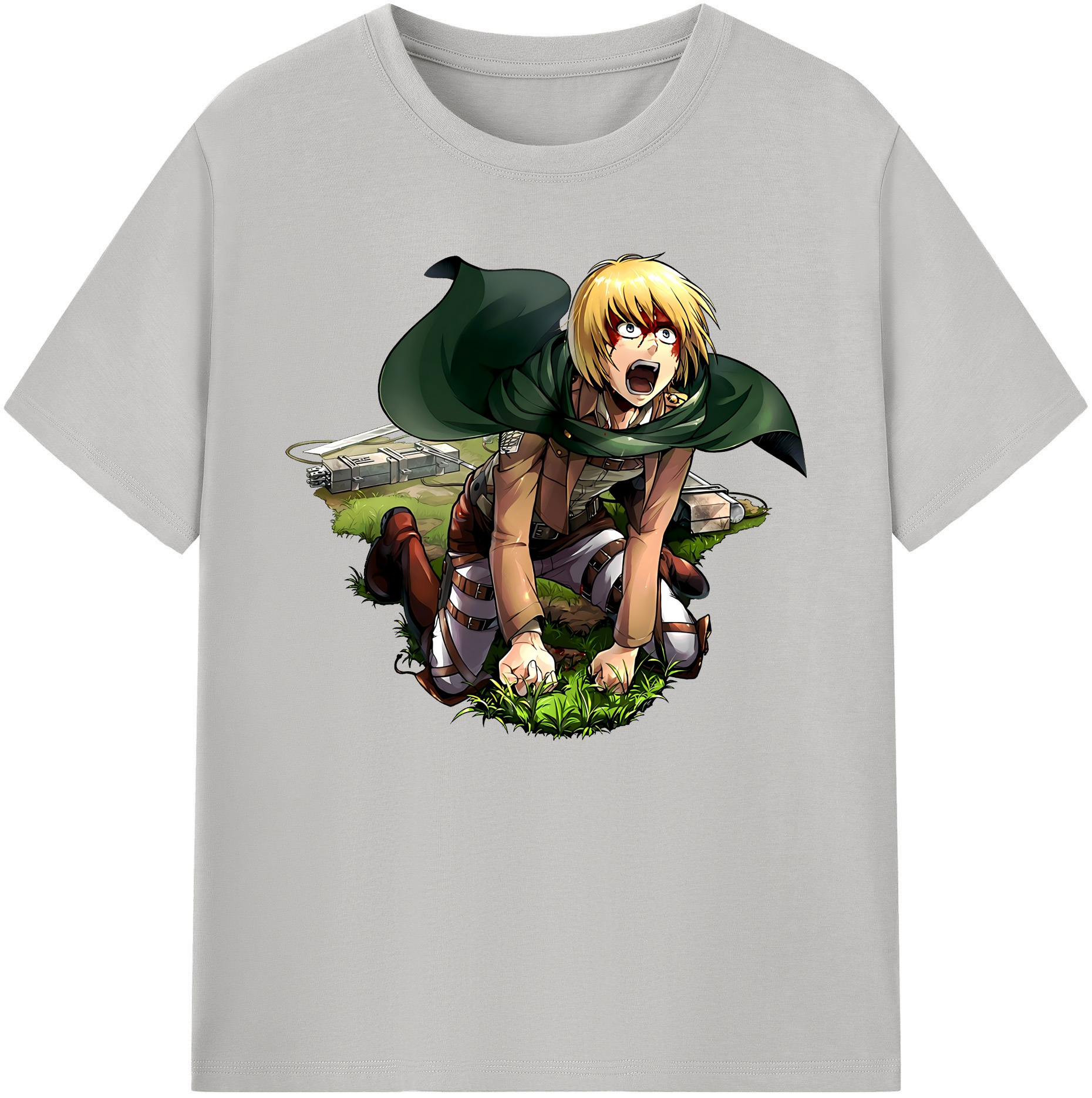 （画像用） 進撃の巨人 アルミン·アルレルト Attack on Titan Armin Arlert 綿100％ メンズ半袖Tシャツ｜肌触りやわらか＆通気性