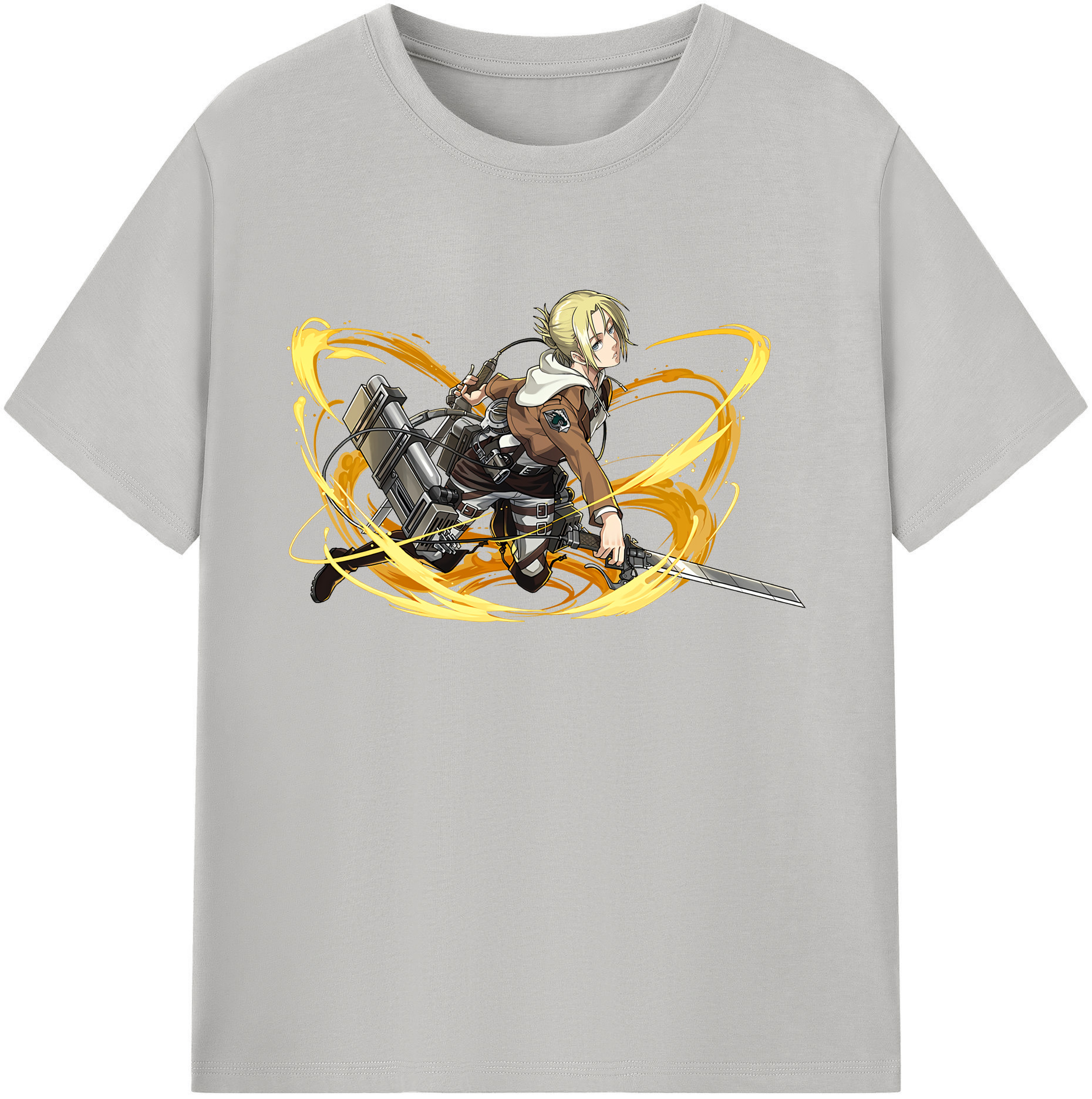 （画像用） 進撃の巨人 アニ・レオンハート Attack on Titan Annie Leonhart 綿100％ メンズ半袖Tシャツ｜肌触りやわらか＆通気性