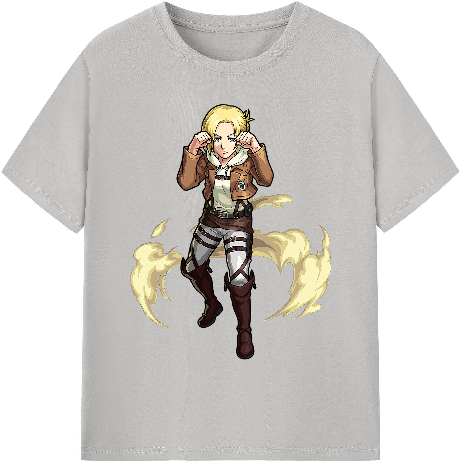 （画像用） 進撃の巨人 アニ・レオンハート Attack on Titan Annie Leonhart 綿100％ メンズ半袖Tシャツ｜肌触りやわらか＆通気性