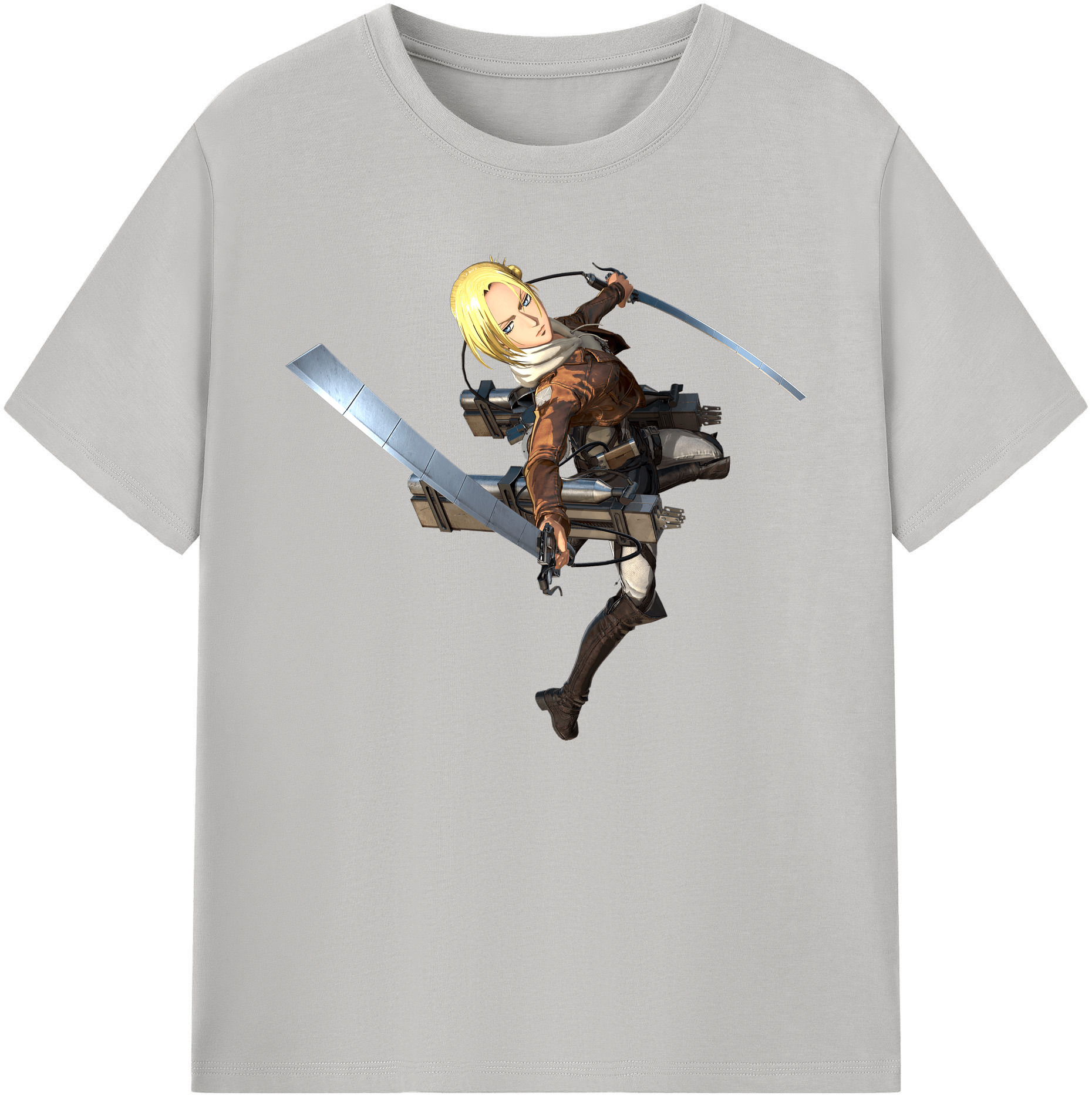（画像用） 進撃の巨人 アニ・レオンハート Attack on Titan Annie Leonhart 綿100％ メンズ半袖Tシャツ｜肌触りやわらか＆通気性