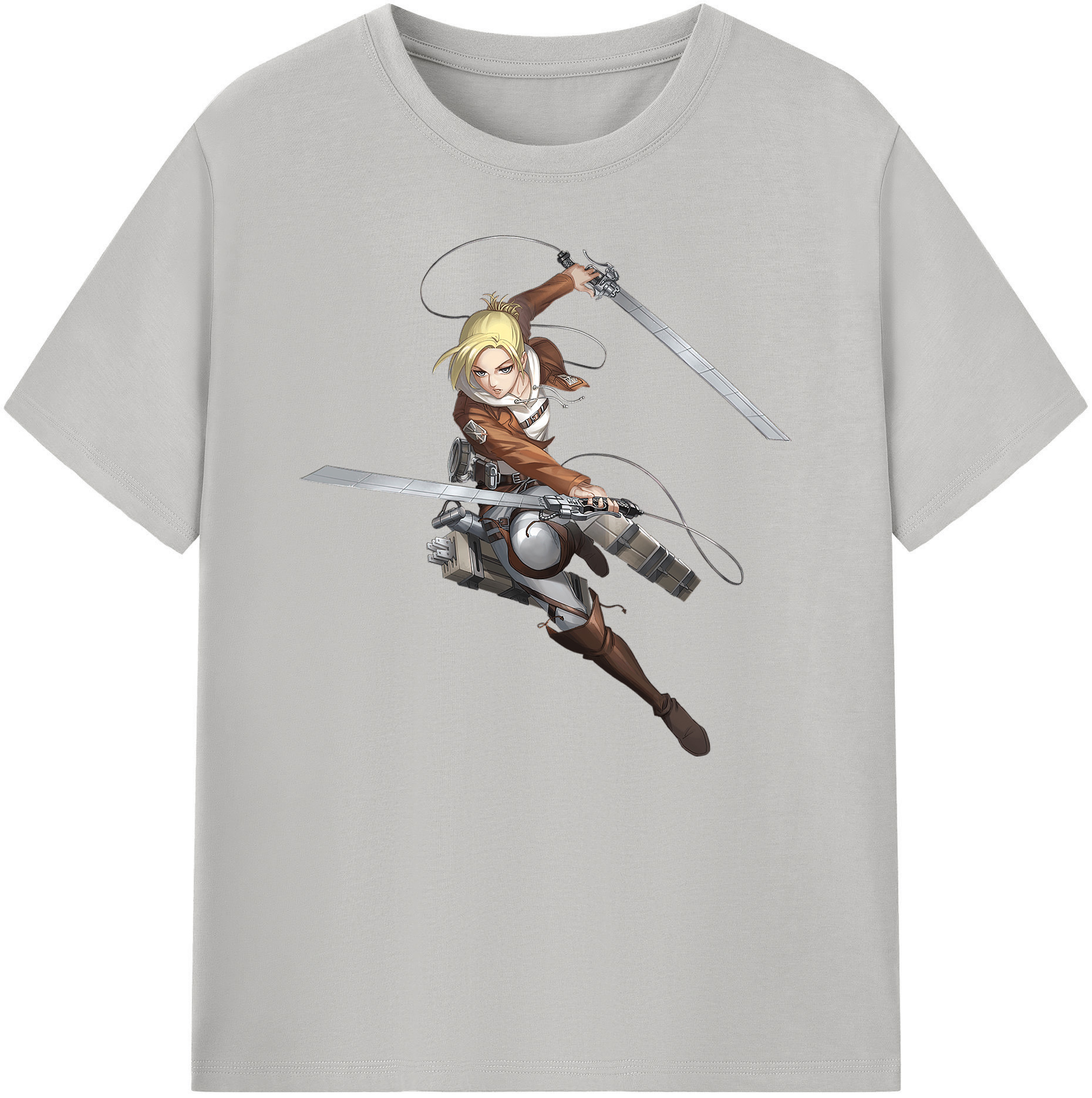 （画像用） 進撃の巨人 アニ・レオンハート Attack on Titan Annie Leonhart 綿100％ メンズ半袖Tシャツ｜肌触りやわらか＆通気性