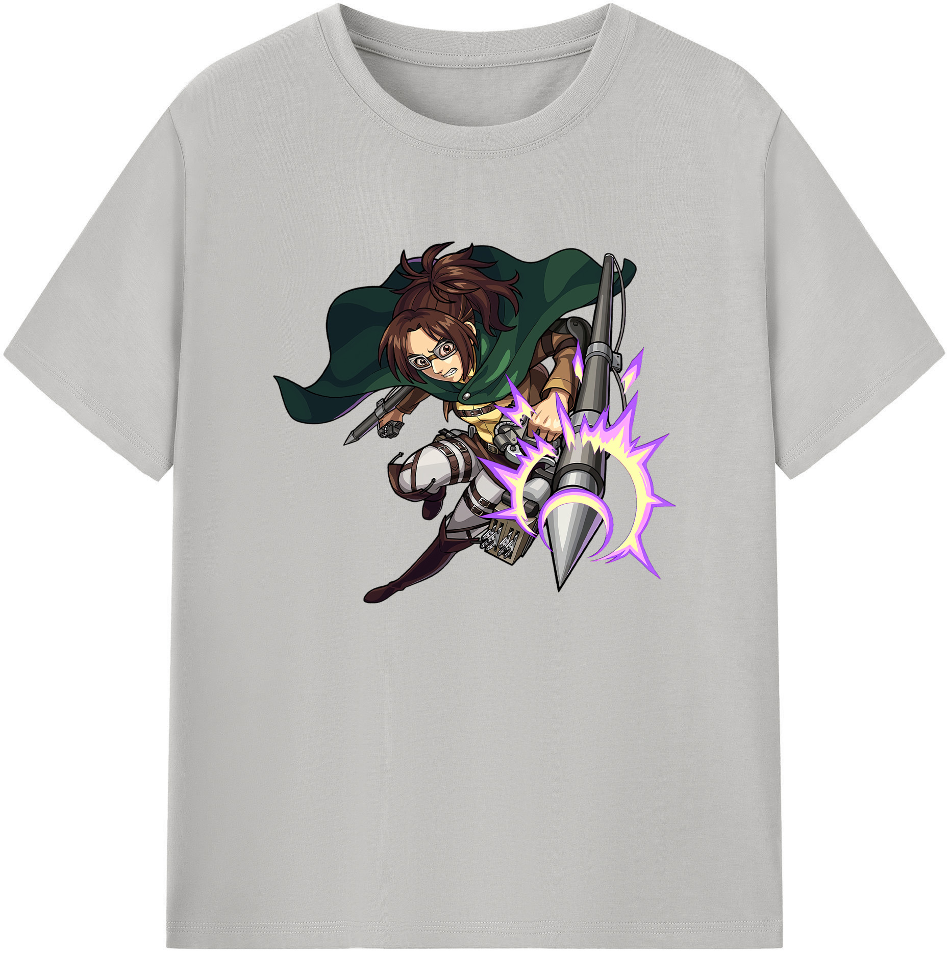 （画像用） 進撃の巨人 ハンジ·ゾエ Attack on Titan Hanji Zoe 綿100％ メンズ半袖Tシャツ｜肌触りやわらか＆通気性