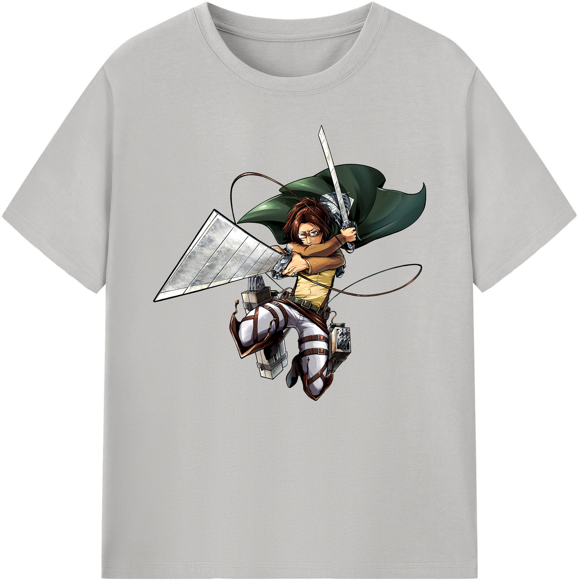 （画像用） 進撃の巨人 ハンジ·ゾエ Attack on Titan Hanji Zoe 綿100％ メンズ半袖Tシャツ｜肌触りやわらか＆通気性