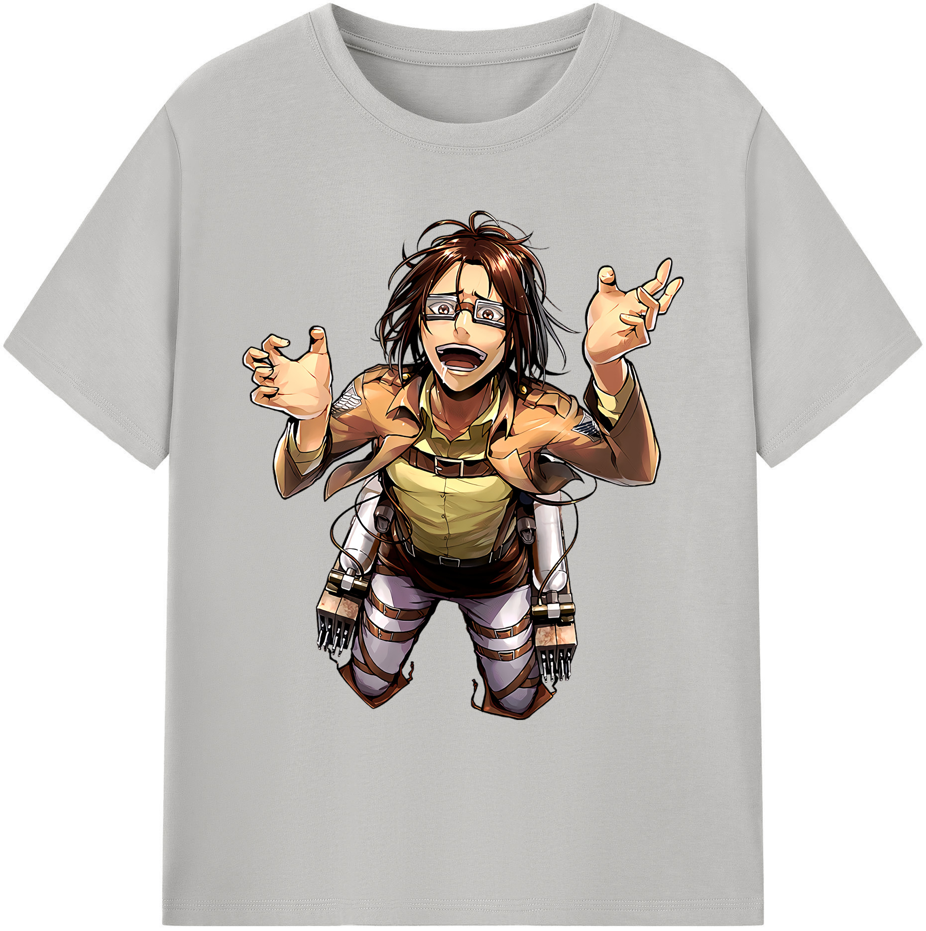 （画像用） 進撃の巨人 ハンジ·ゾエ Attack on Titan Hanji Zoe 綿100％ メンズ半袖Tシャツ｜肌触りやわらか＆通気性