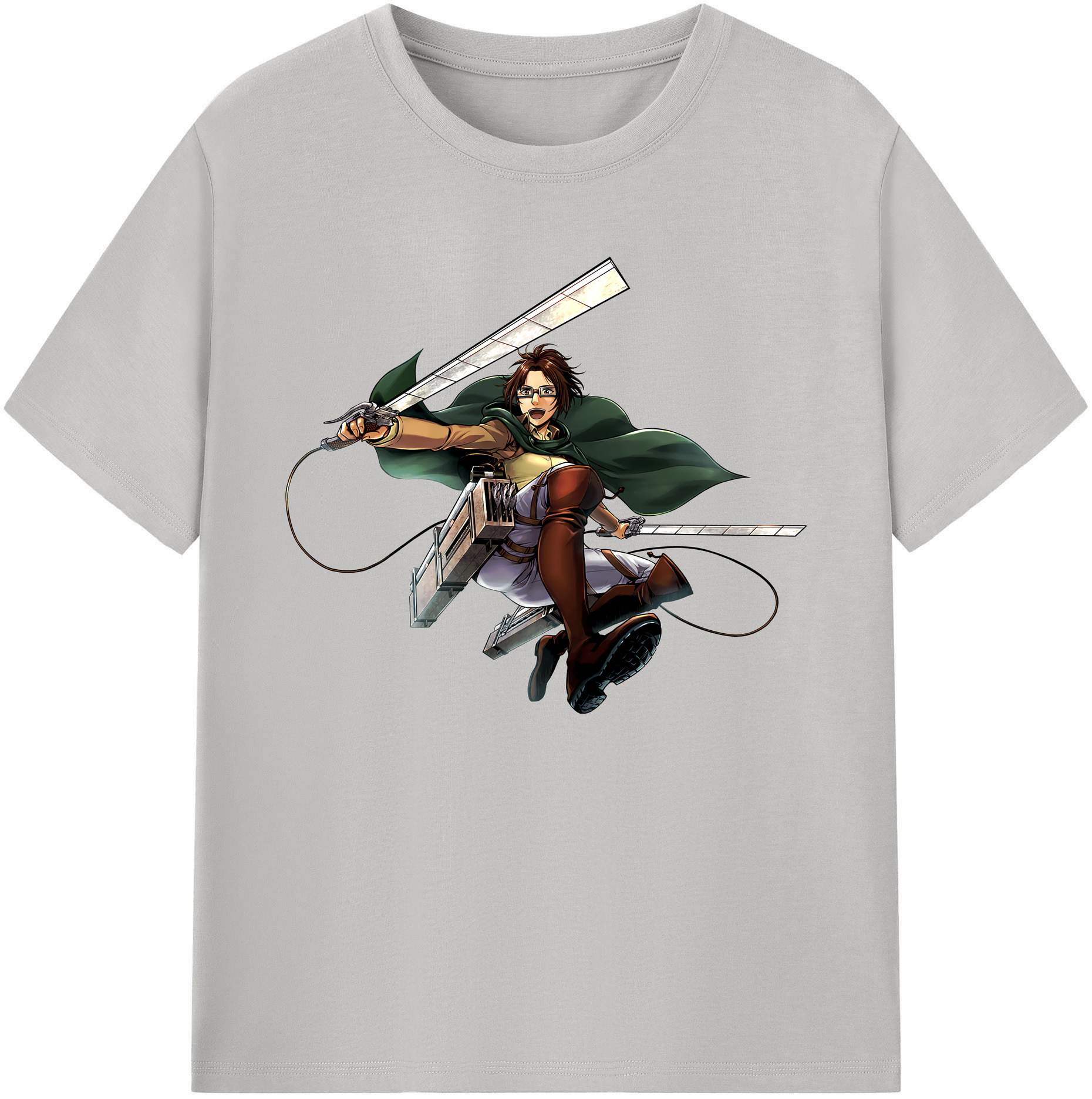 （画像用） 進撃の巨人 ハンジ·ゾエ Attack on Titan Hanji Zoe 綿100％ メンズ半袖Tシャツ｜肌触りやわらか＆通気性