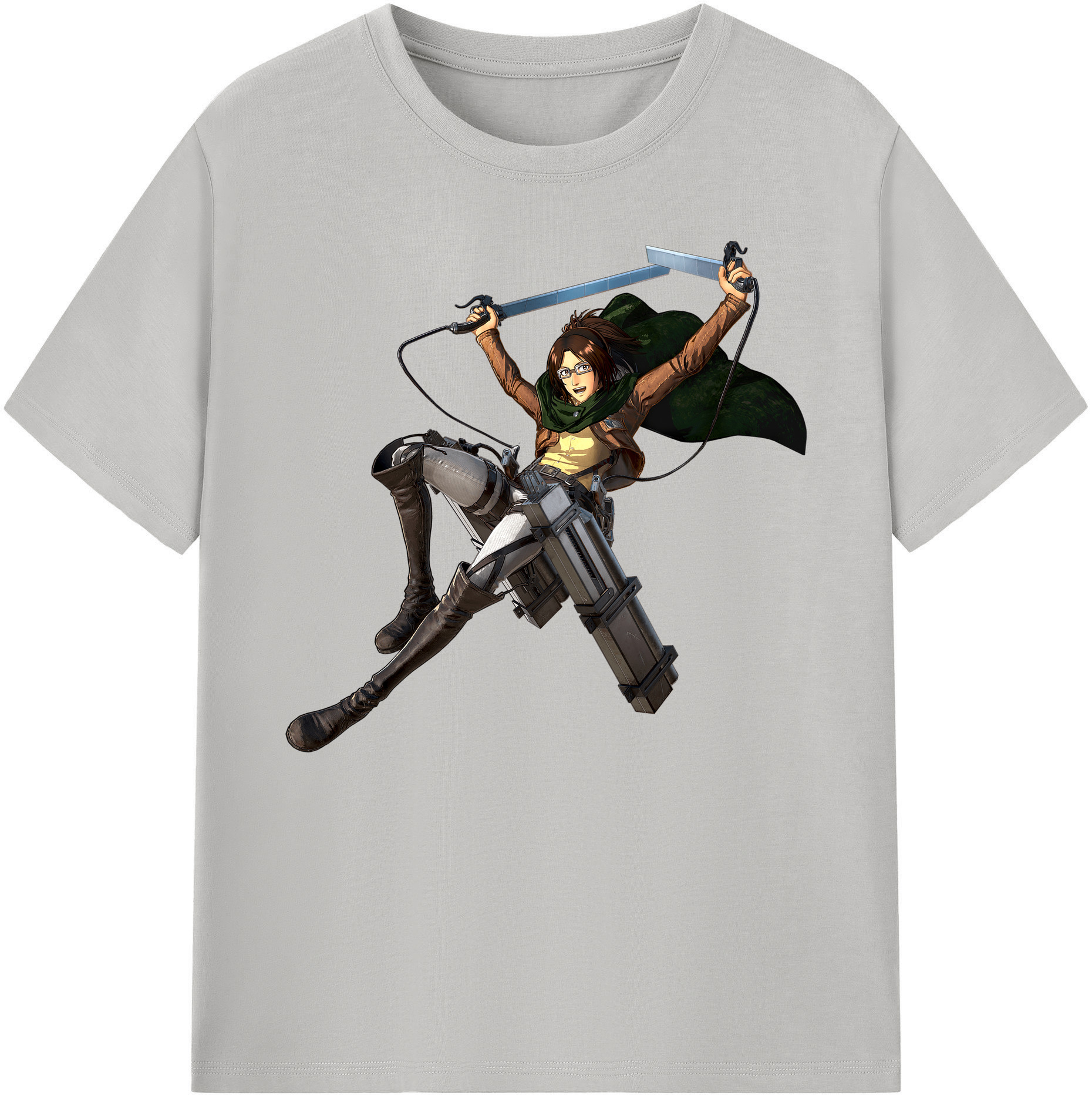 （画像用） 進撃の巨人 ハンジ·ゾエ Attack on Titan Hanji Zoe 綿100％ メンズ半袖Tシャツ｜肌触りやわらか＆通気性
