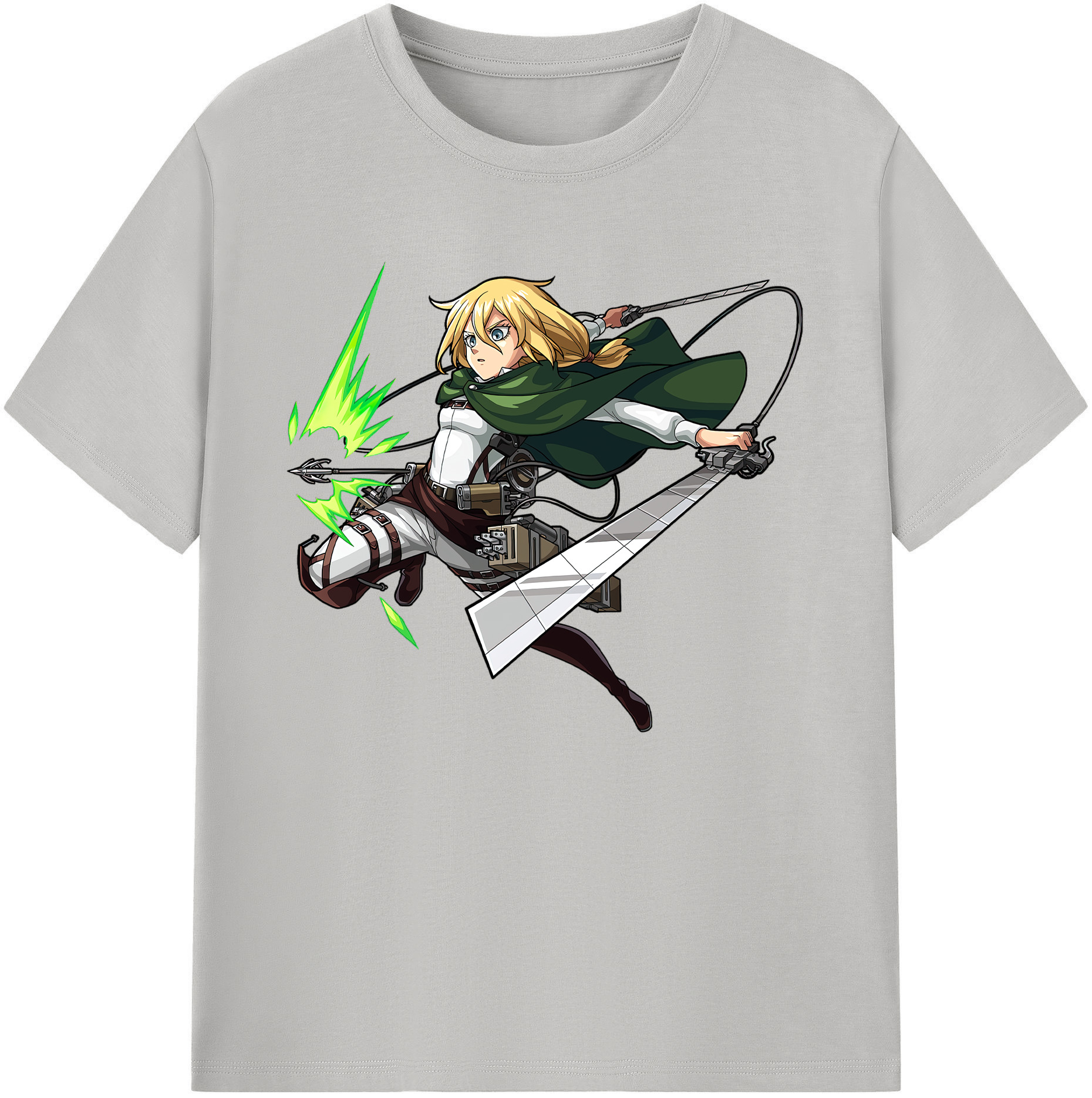 （画像用） 進撃の巨人 クリスタ·レンズ Attack on Titan Christa Lenz 綿100％ メンズ半袖Tシャツ｜肌触りやわらか＆通気性