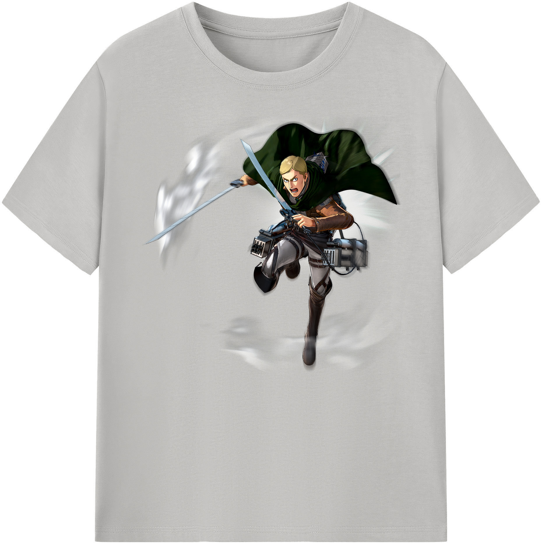 （画像用） 進撃の巨人 エルヴィン・スミス Attack on Titan Erwin Smith 綿100％ メンズ半袖Tシャツ｜肌触りやわらか＆通気性