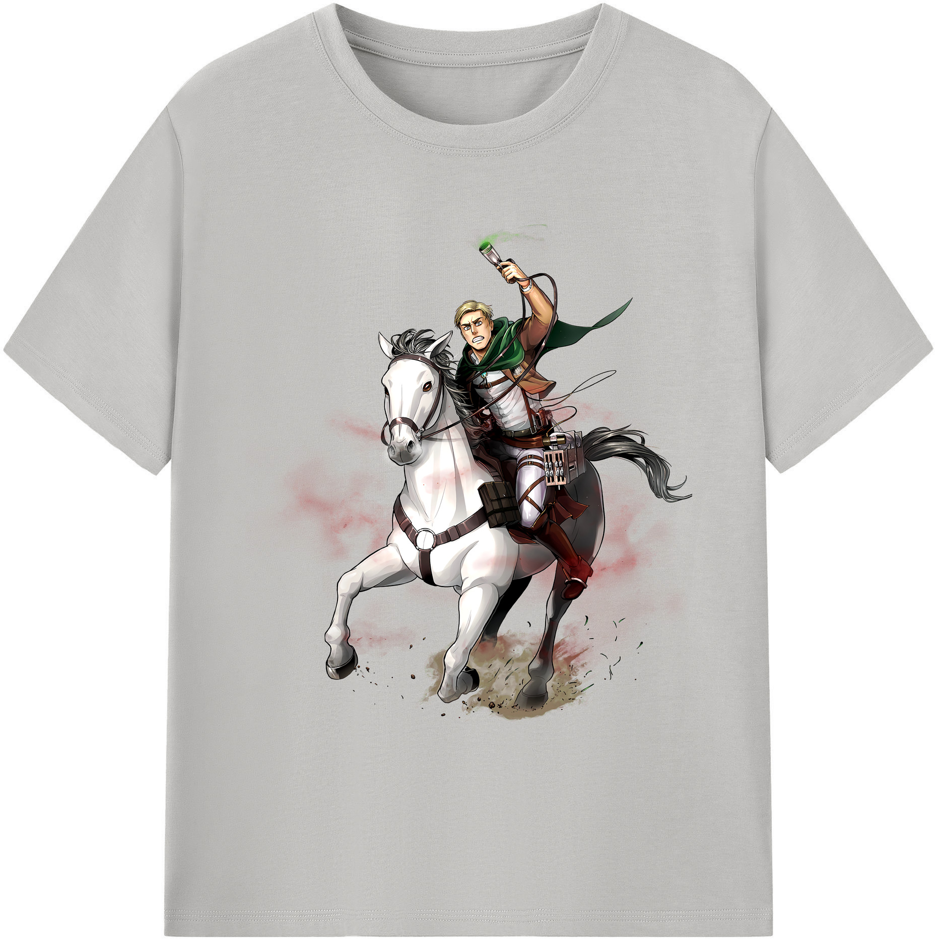 （画像用） 進撃の巨人 エルヴィン・スミス Attack on Titan Erwin Smith 綿100％ メンズ半袖Tシャツ｜肌触りやわらか＆通気性